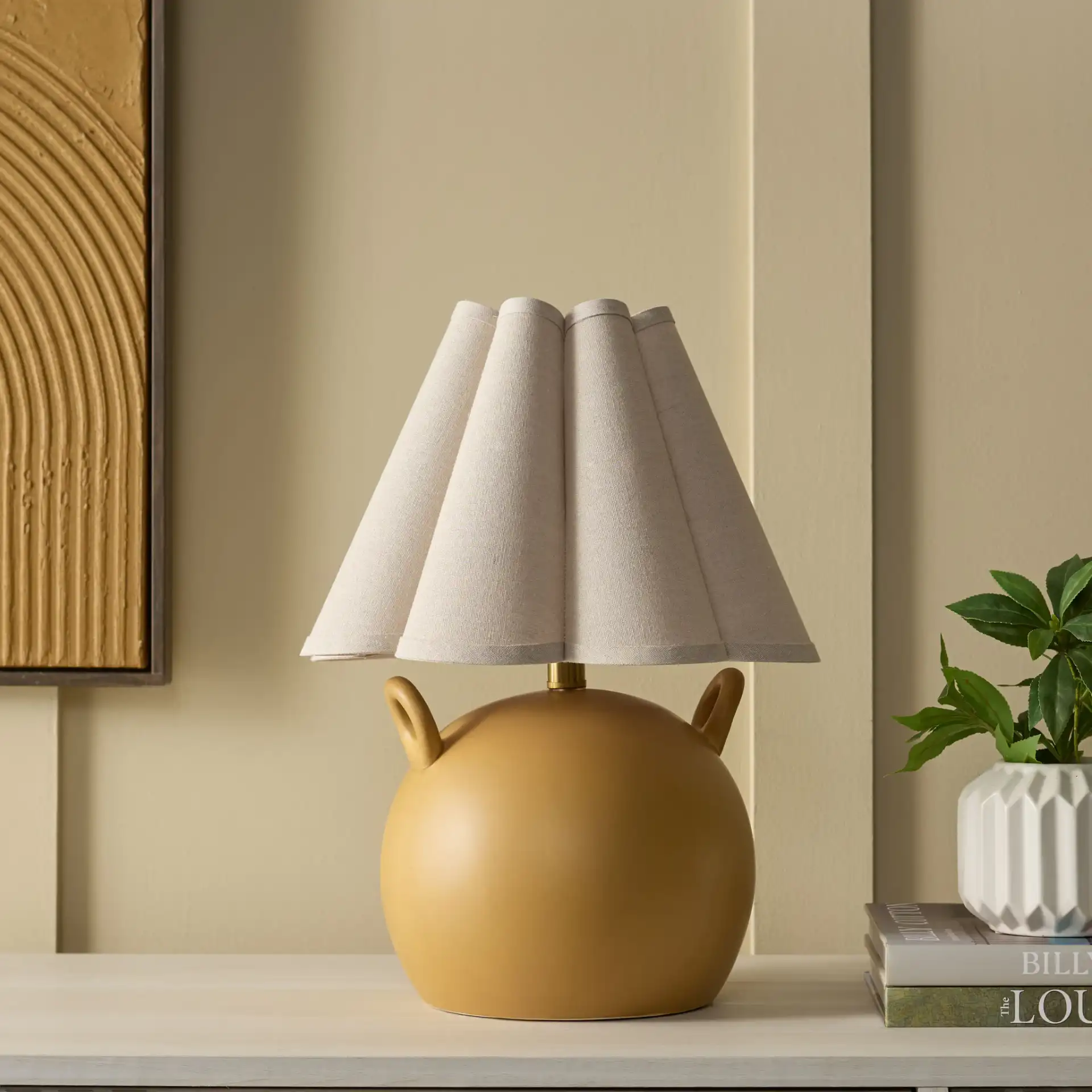 Demi Table Lamp in Brown in a styled room