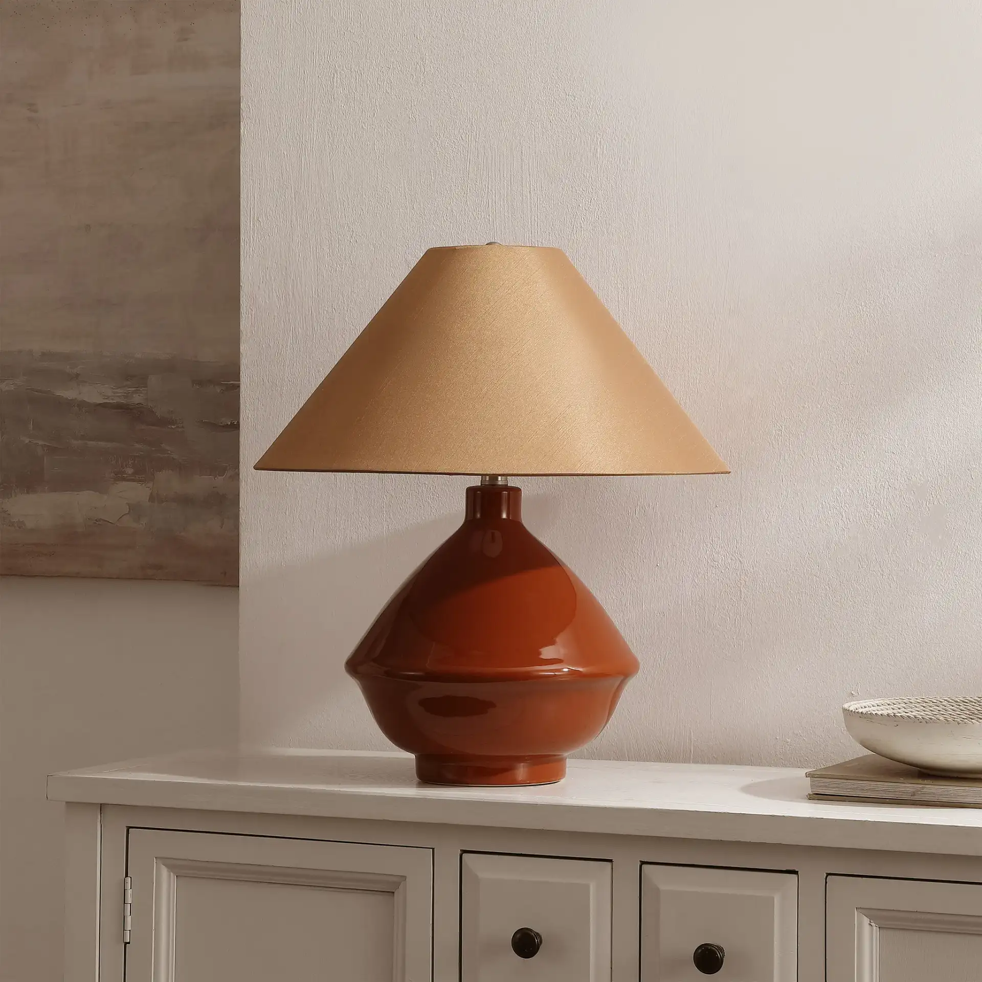 Maisie Table Lamp in Brown, detail view