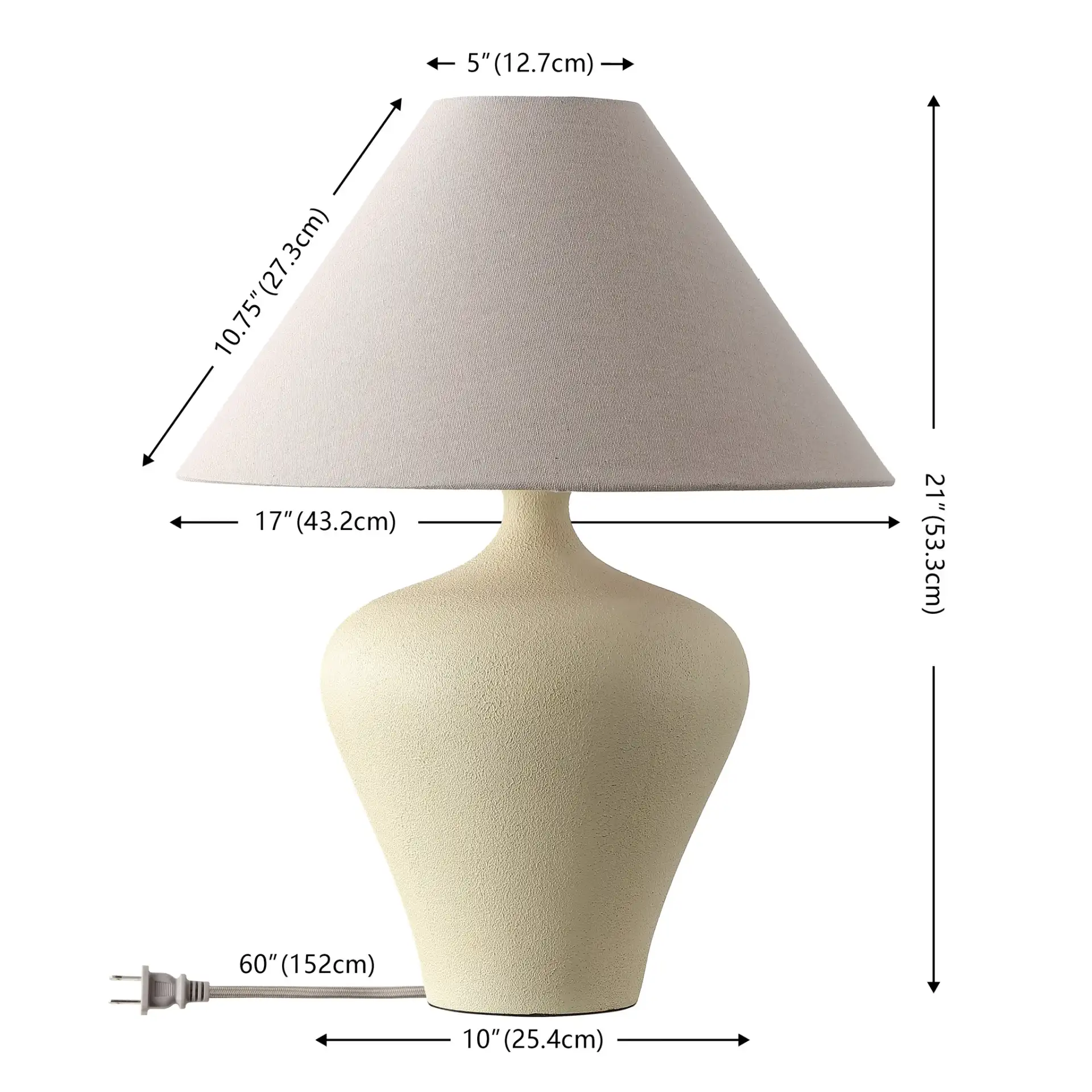 Cassa Table Lamp in Beige, detail view