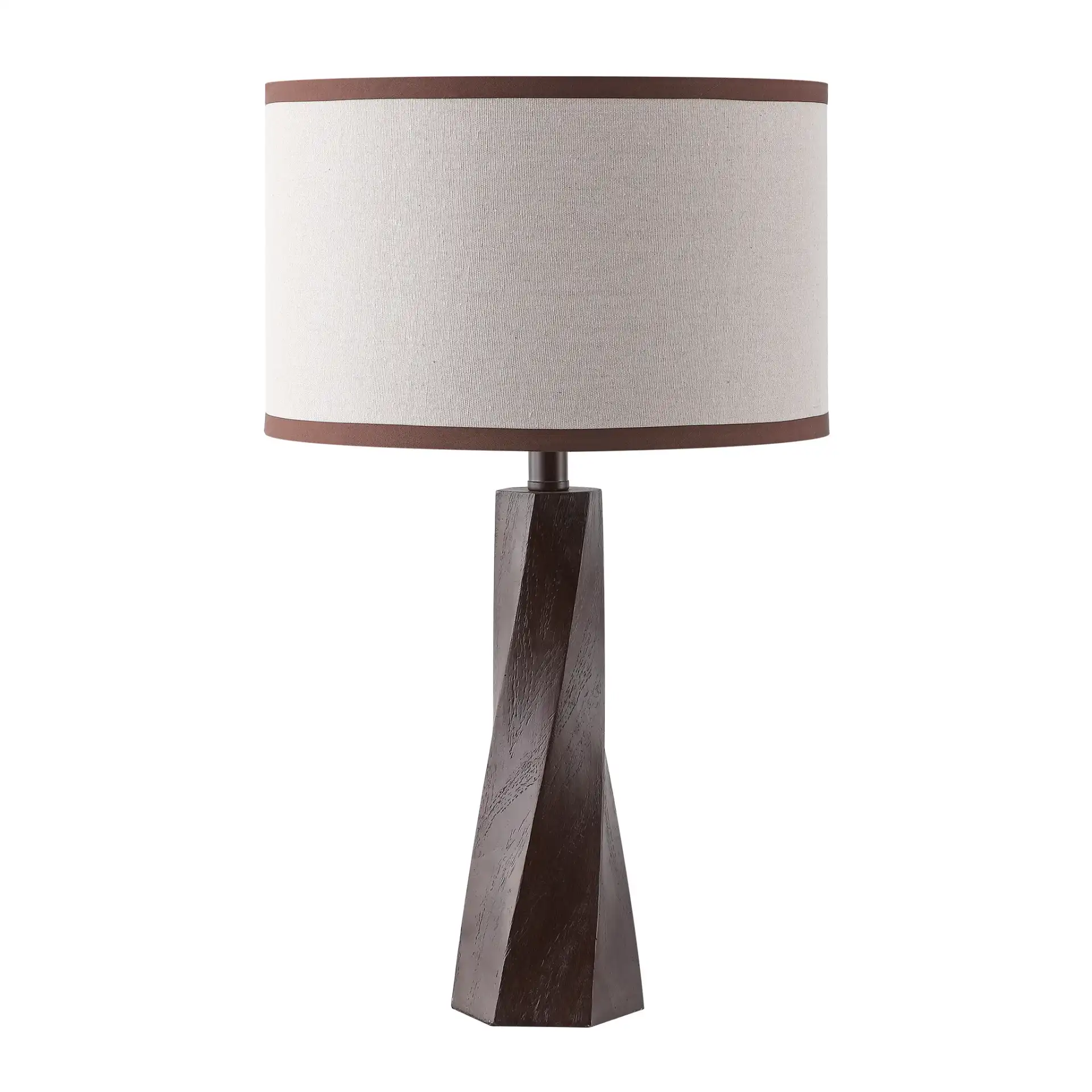 Enza Table Lamp in Walnut, detail view