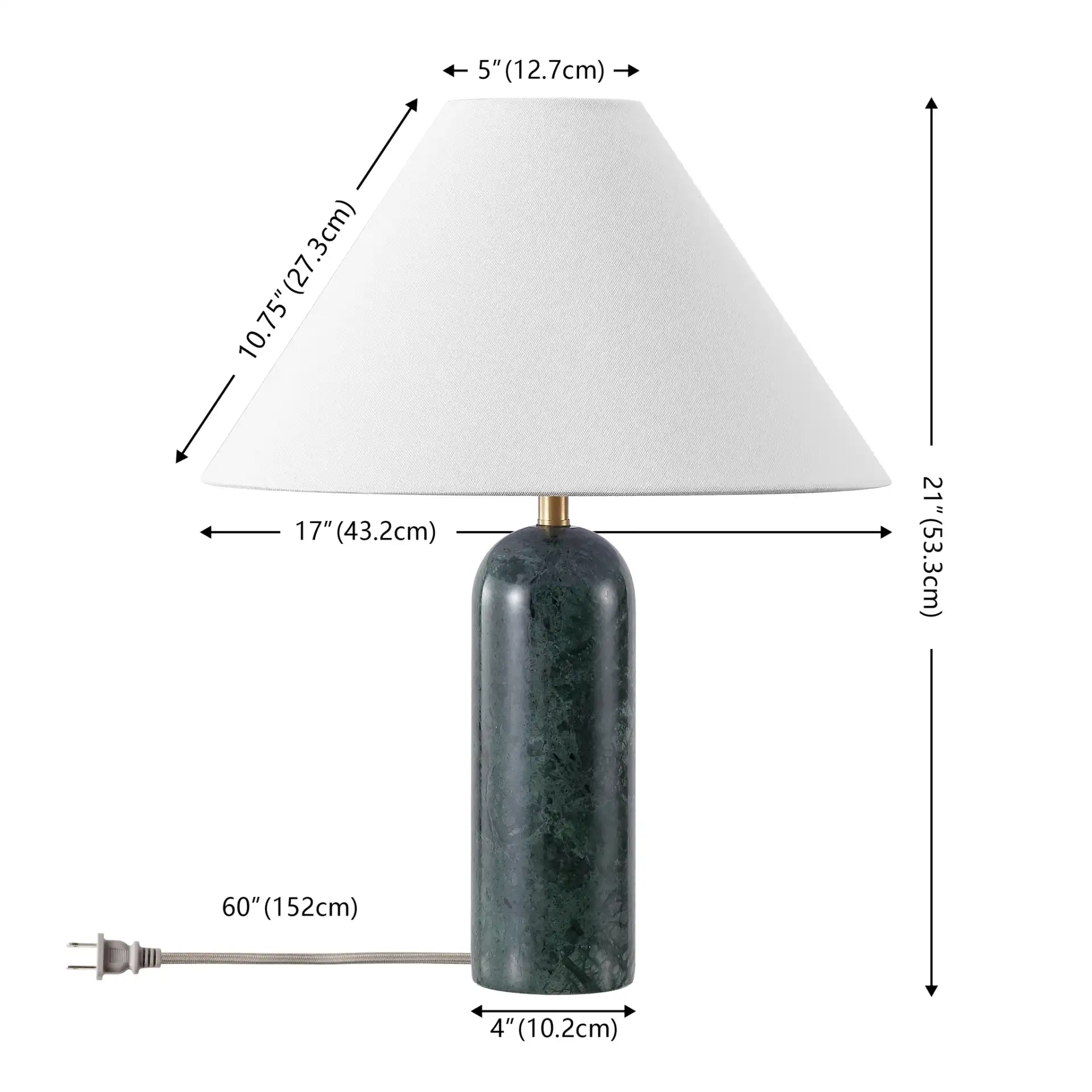 Selah Table Lamp in Green, detail view