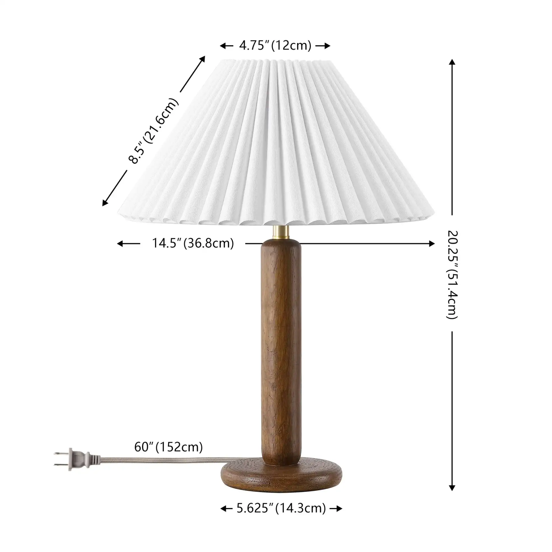 Chlo Table Lamp in Dark Brown, detail view