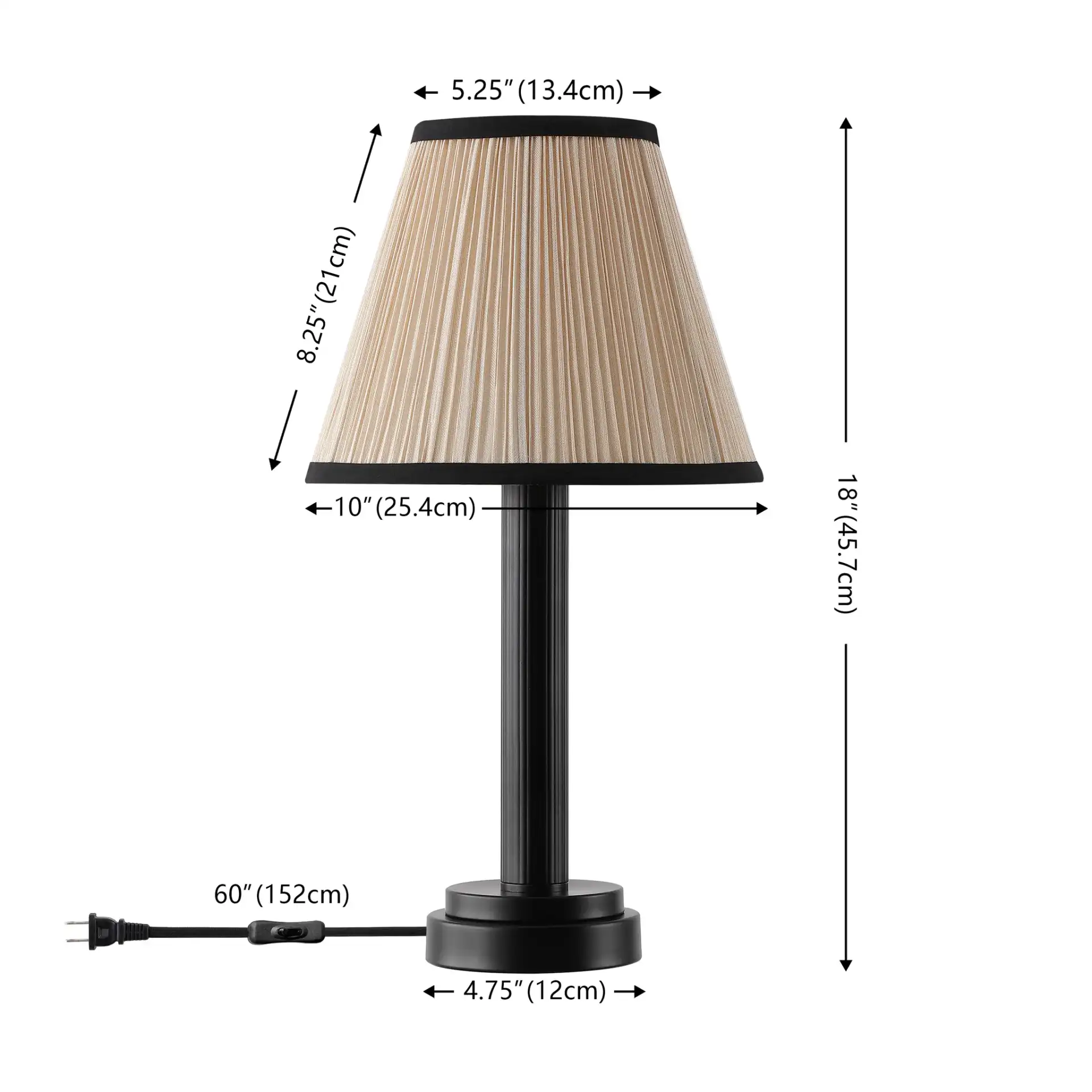 Catina Table Lamp in Black, detail view