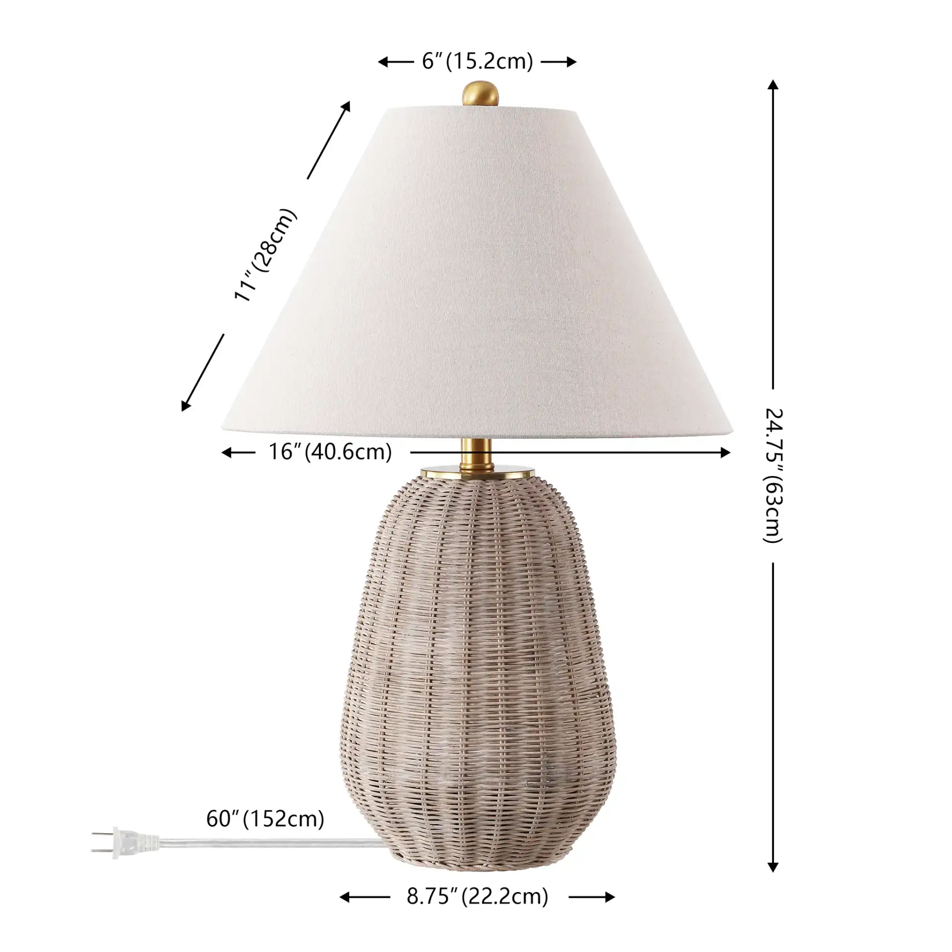 Isaura Table Lamp in Light Gray, detail view