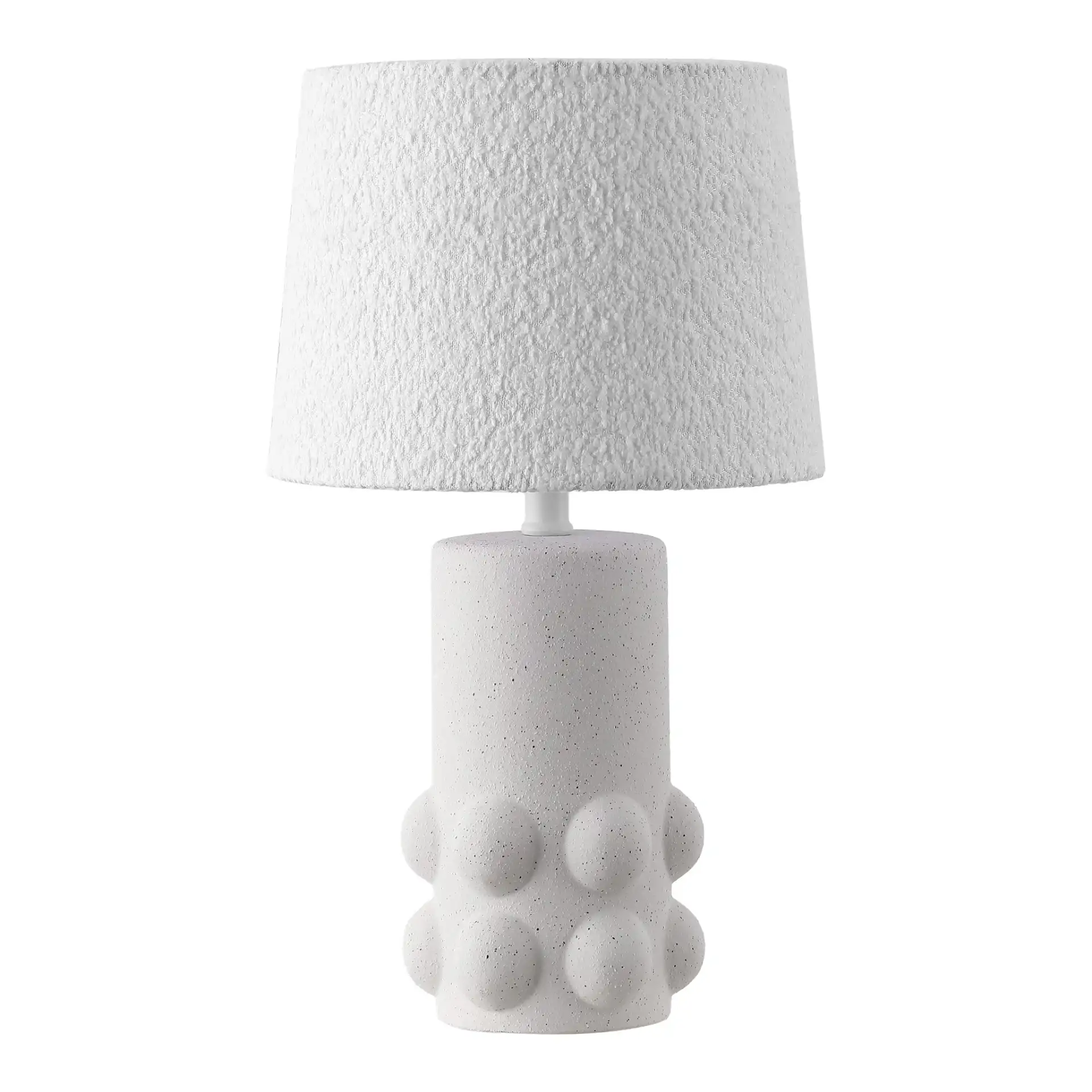 Joss Table Lamp in White, detail view