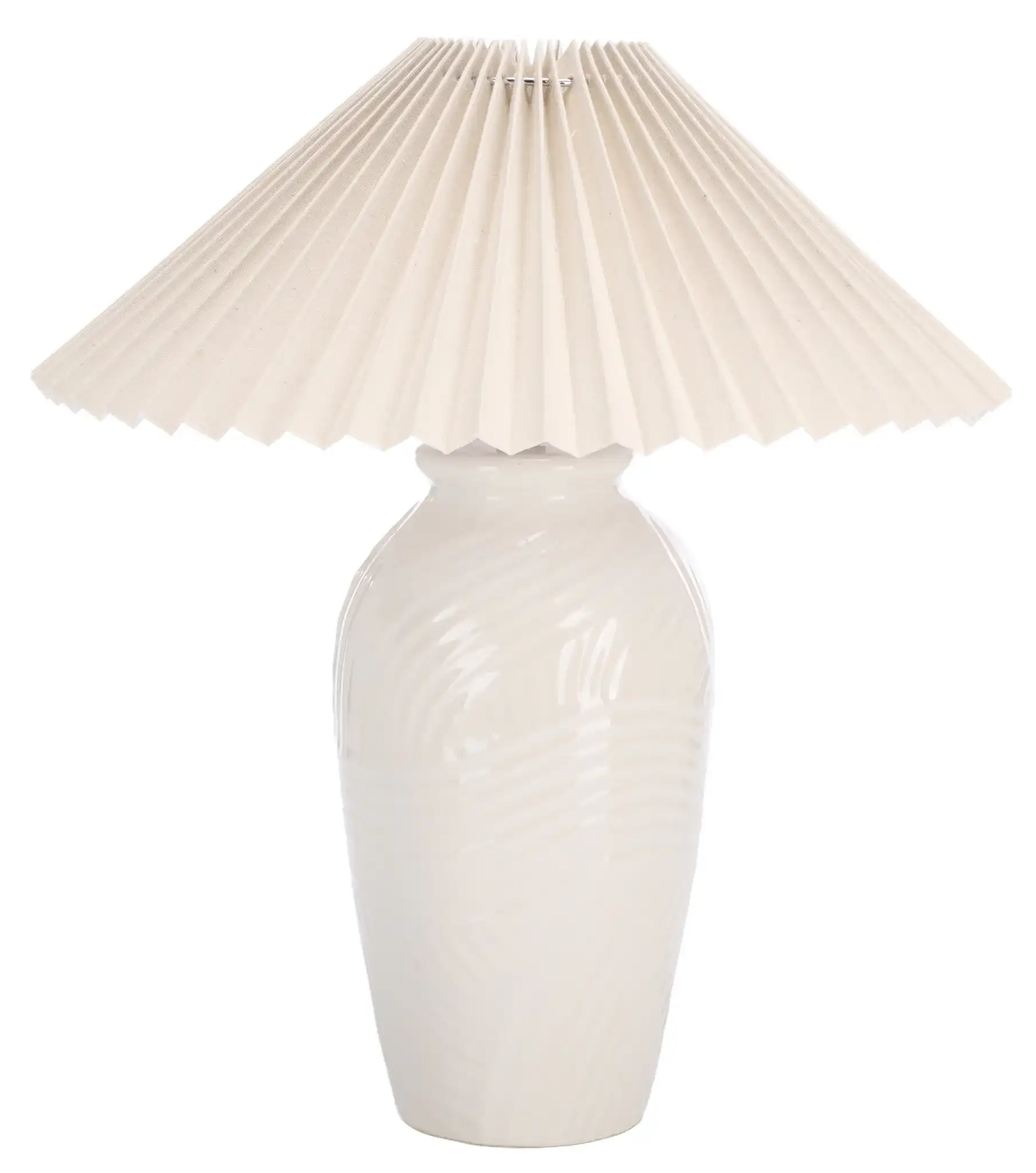 Amelia Table Lamp in White, detail view