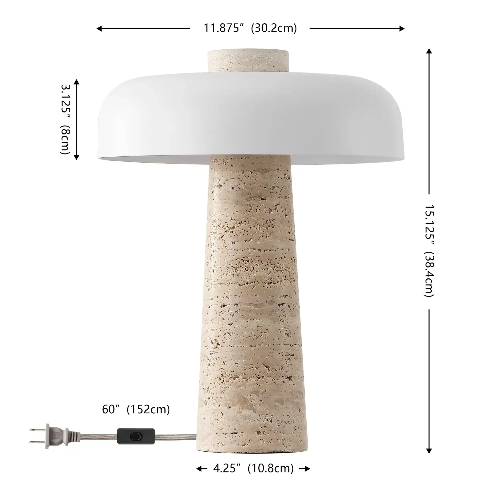 Lela Table Lamp in Natural / Off-White, detail view