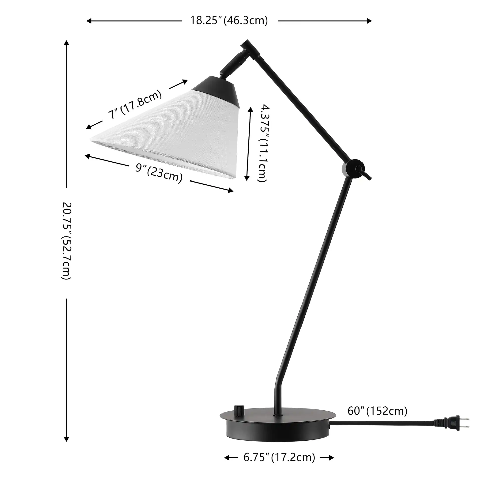Charli Table Lamp in Black, detail view
