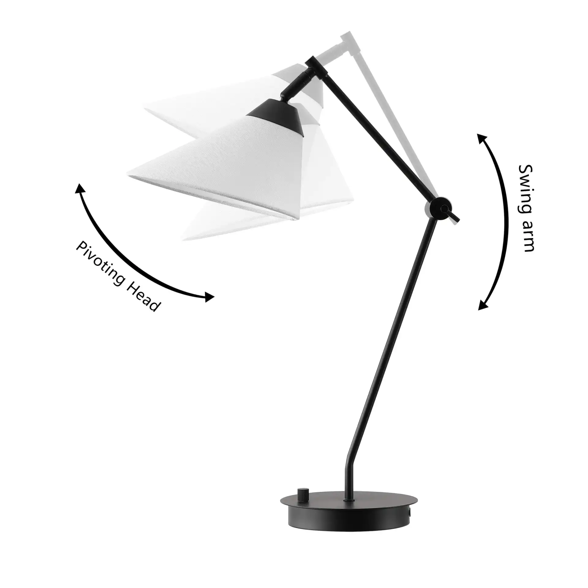 Charli Table Lamp in Black, detail view