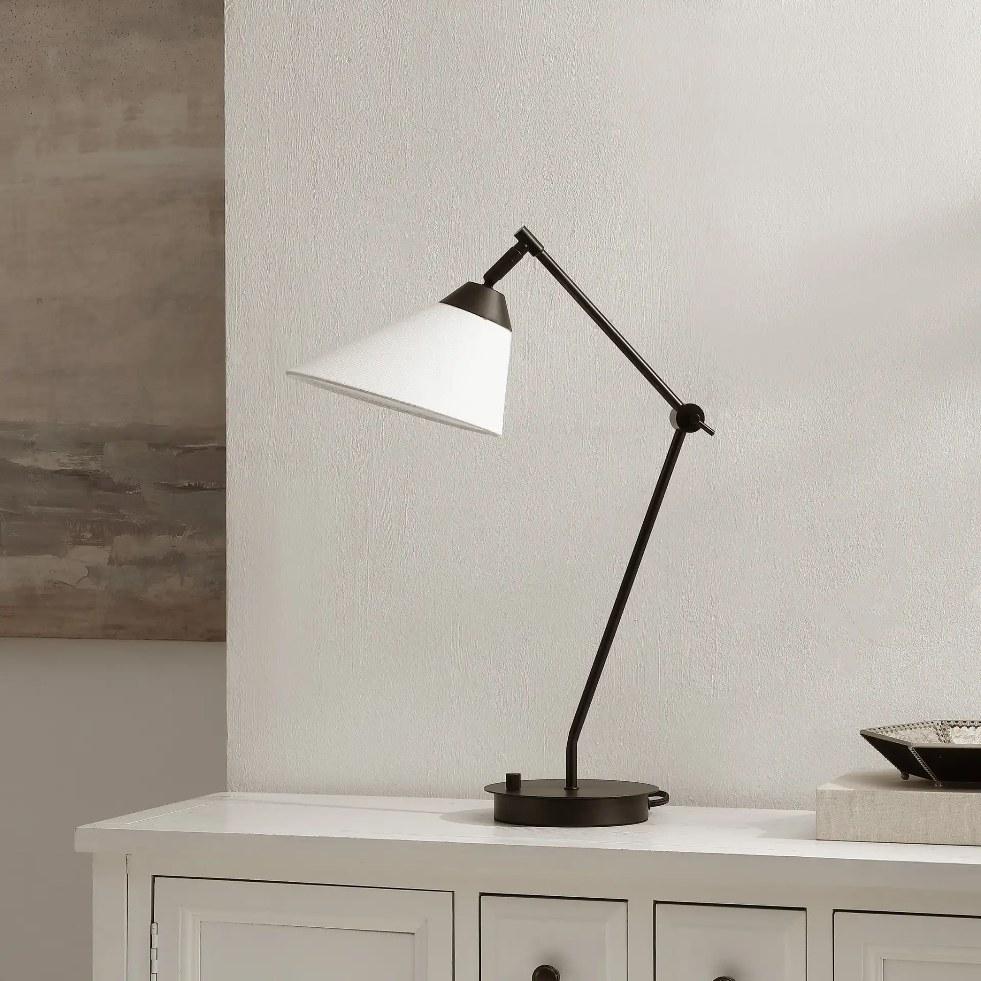 Charli Table Lamp in Black in a styled room