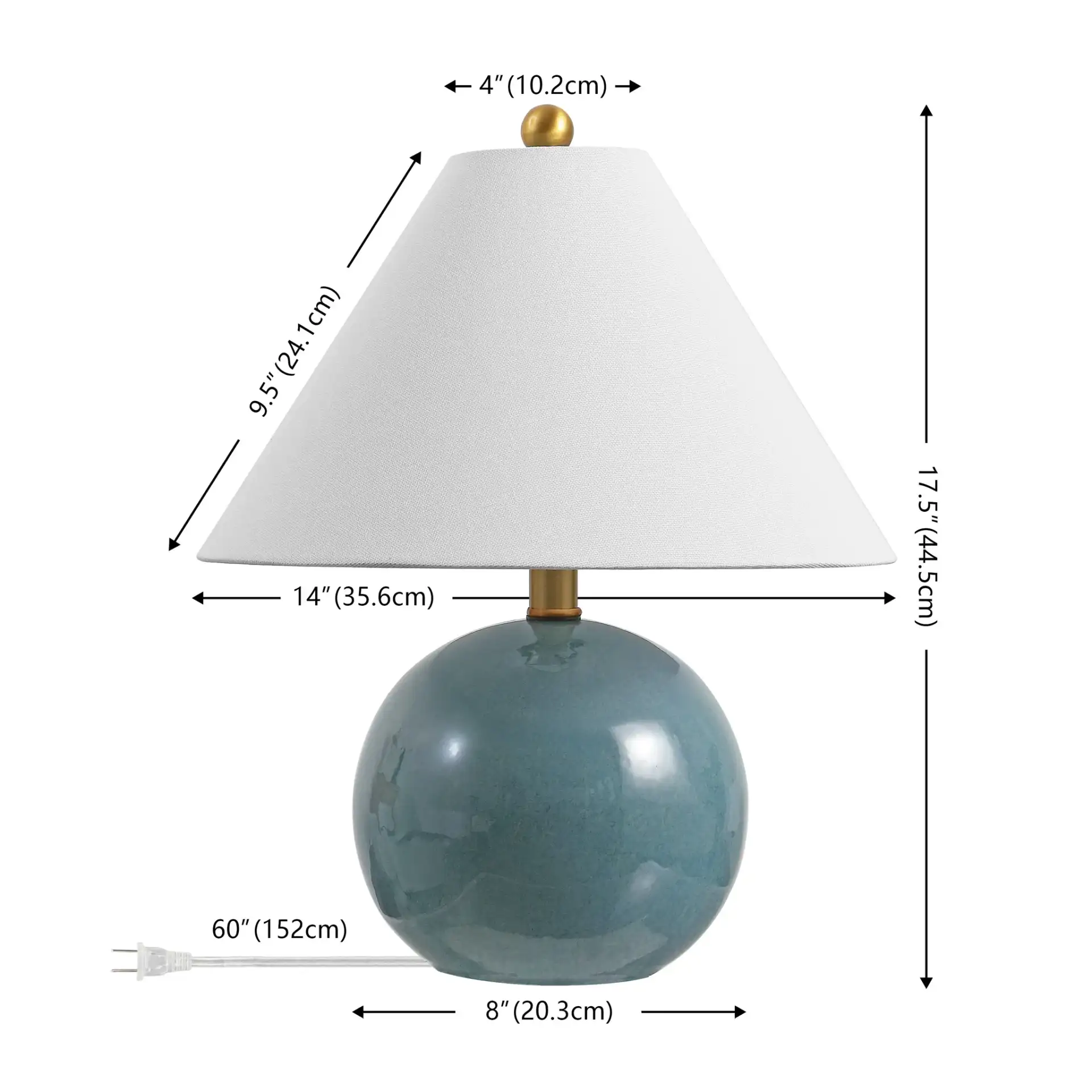 Giana Table Lamp in Blue, detail view