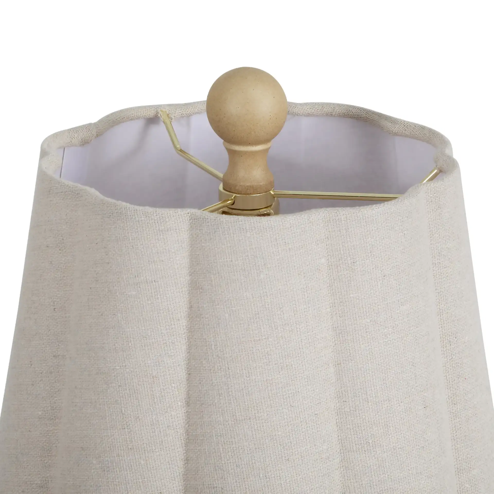 Sachiko Ceramic Ball Table Lamp in Brown / Oatmeal in a styled room