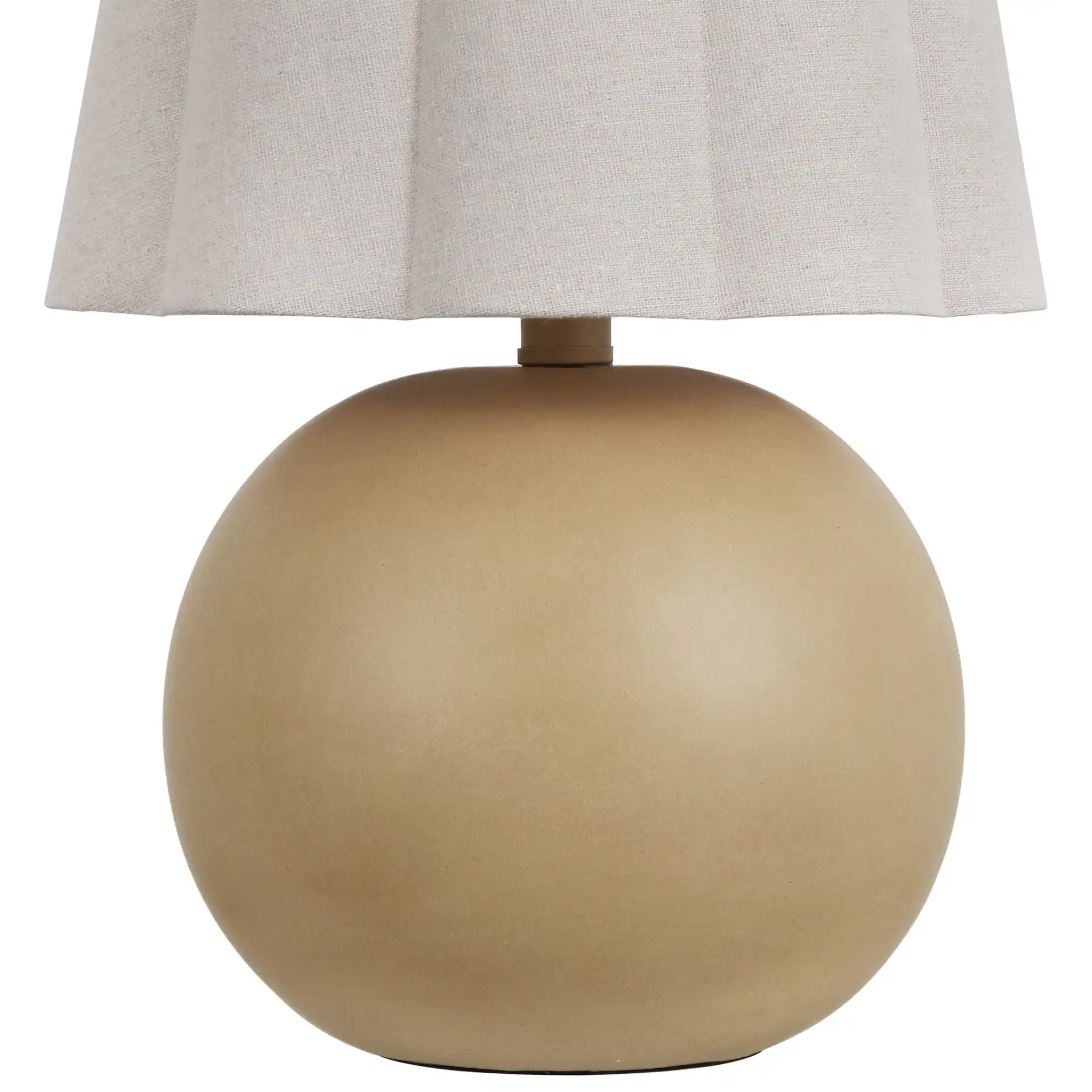 Sachiko Ceramic Ball Table Lamp in Brown / Oatmeal in a styled room