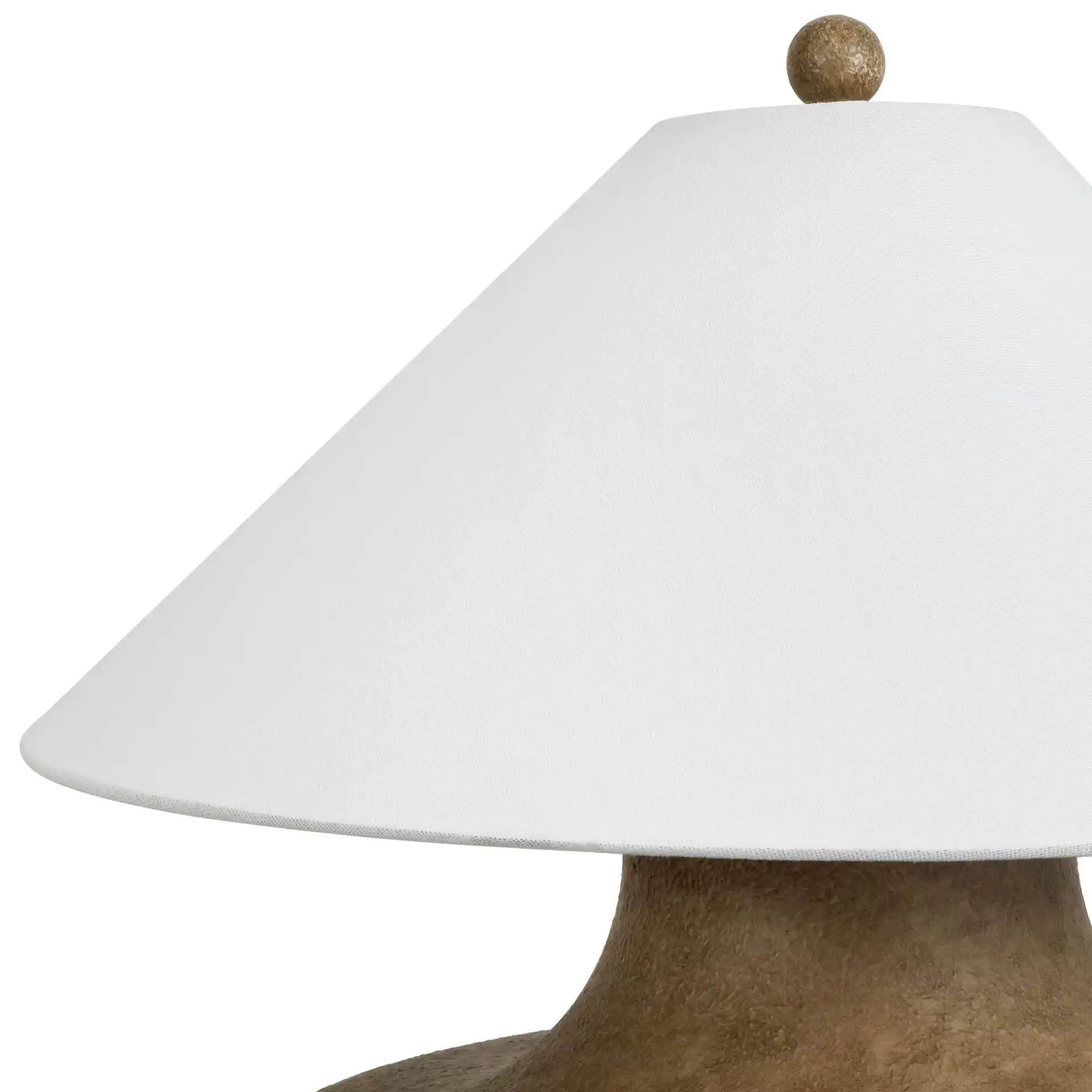 Wahkan Ceramic Table Lamp in Brown / White in a styled room