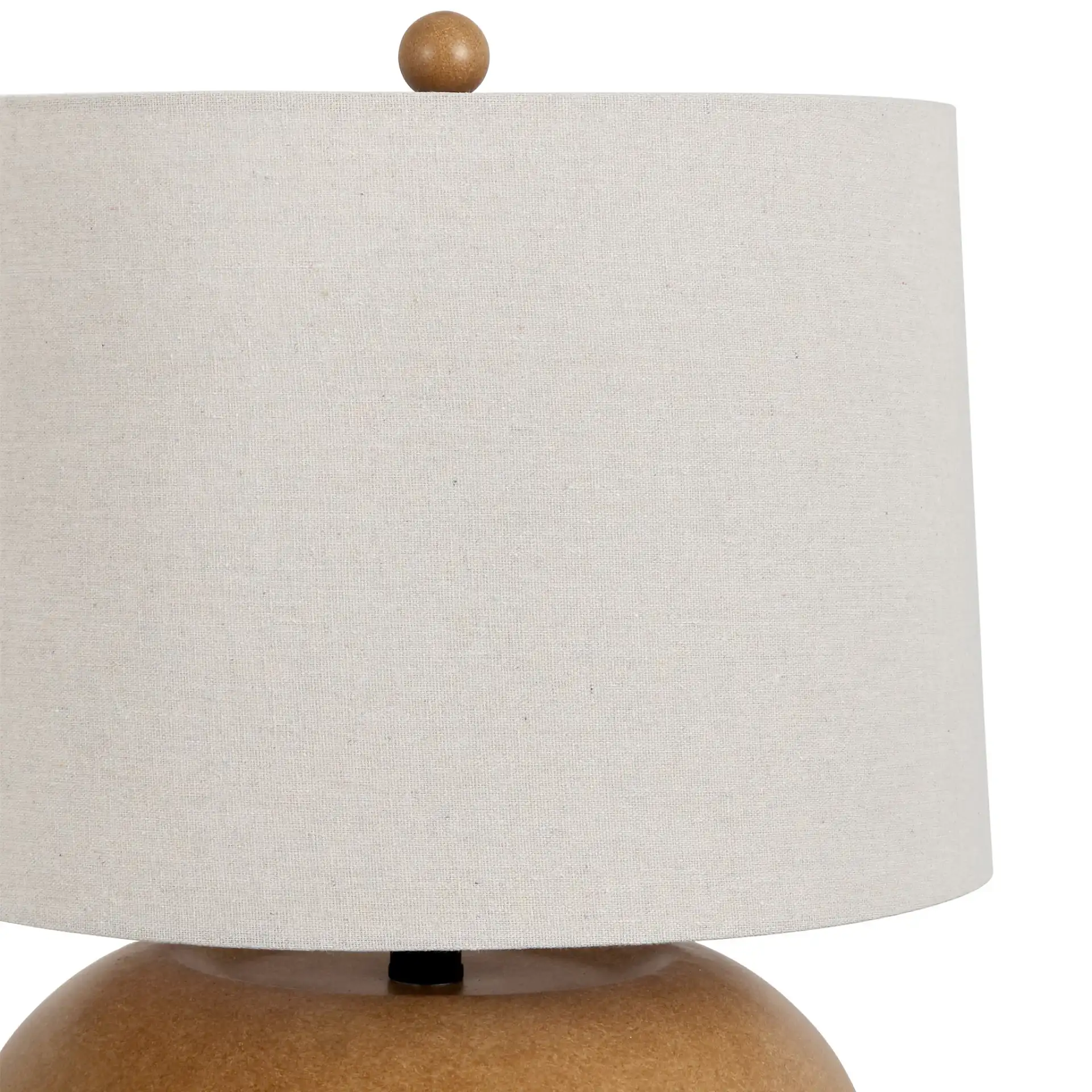 Dannah Ceramic Table Lamp in Brown / Oatmeal in a styled room