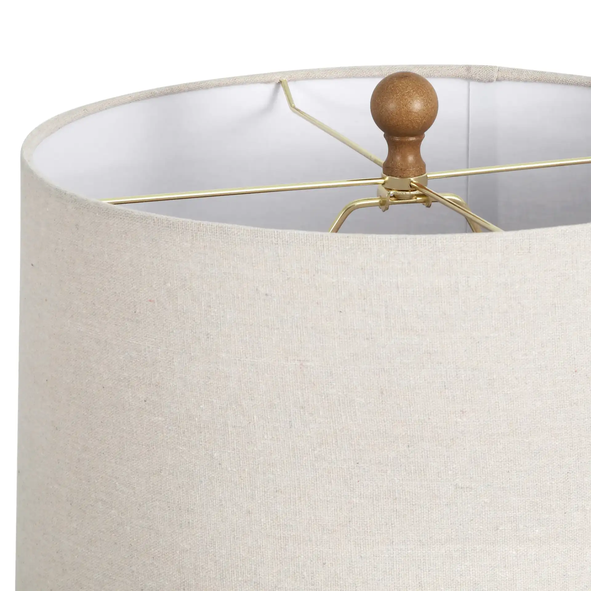 Dannah Ceramic Table Lamp in Brown / Oatmeal in a styled room