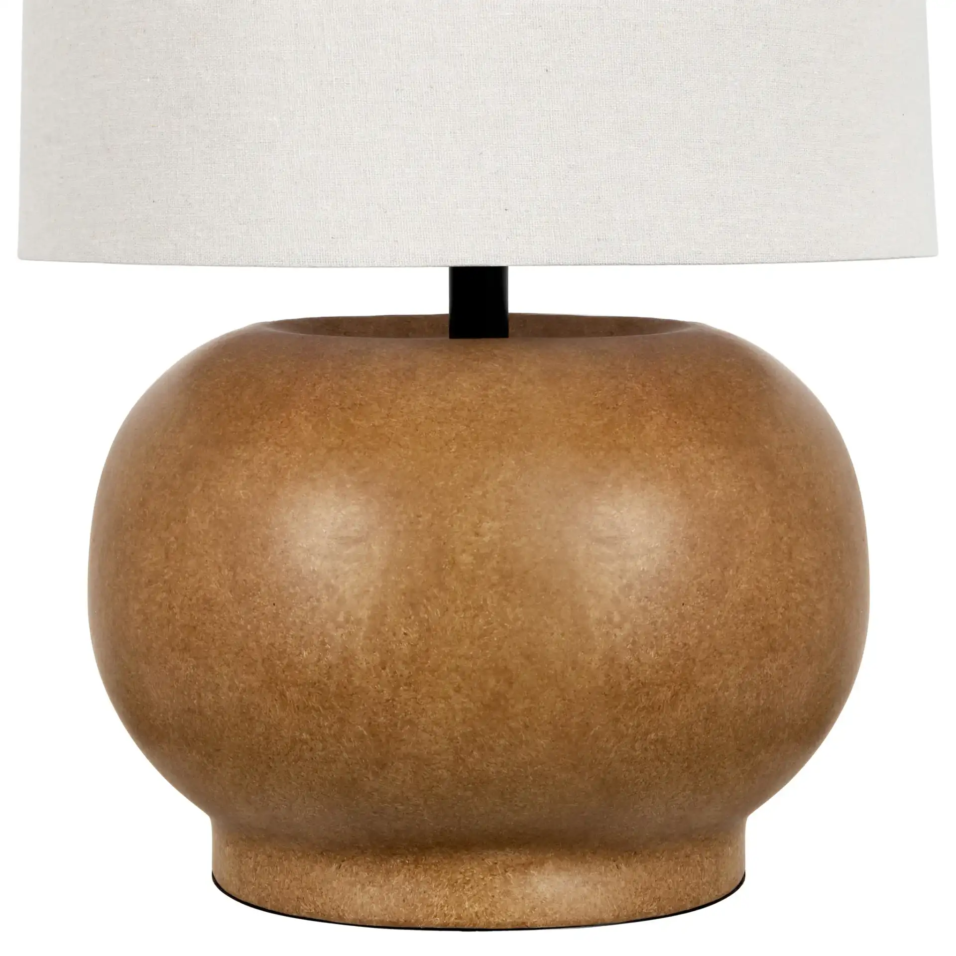 Dannah Ceramic Table Lamp in Brown / Oatmeal in a styled room