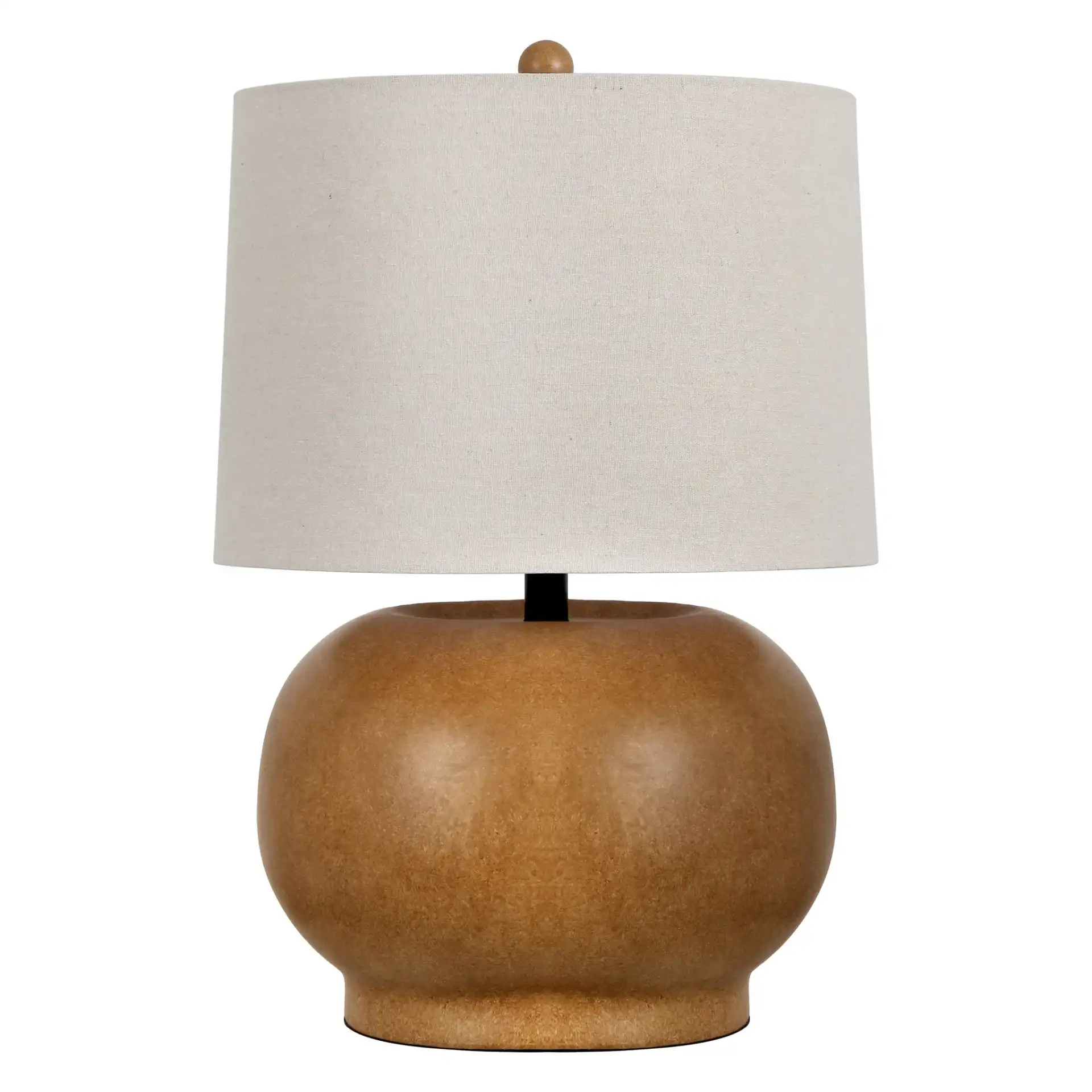 Dannah Ceramic Table Lamp in Brown / Oatmeal, detail view