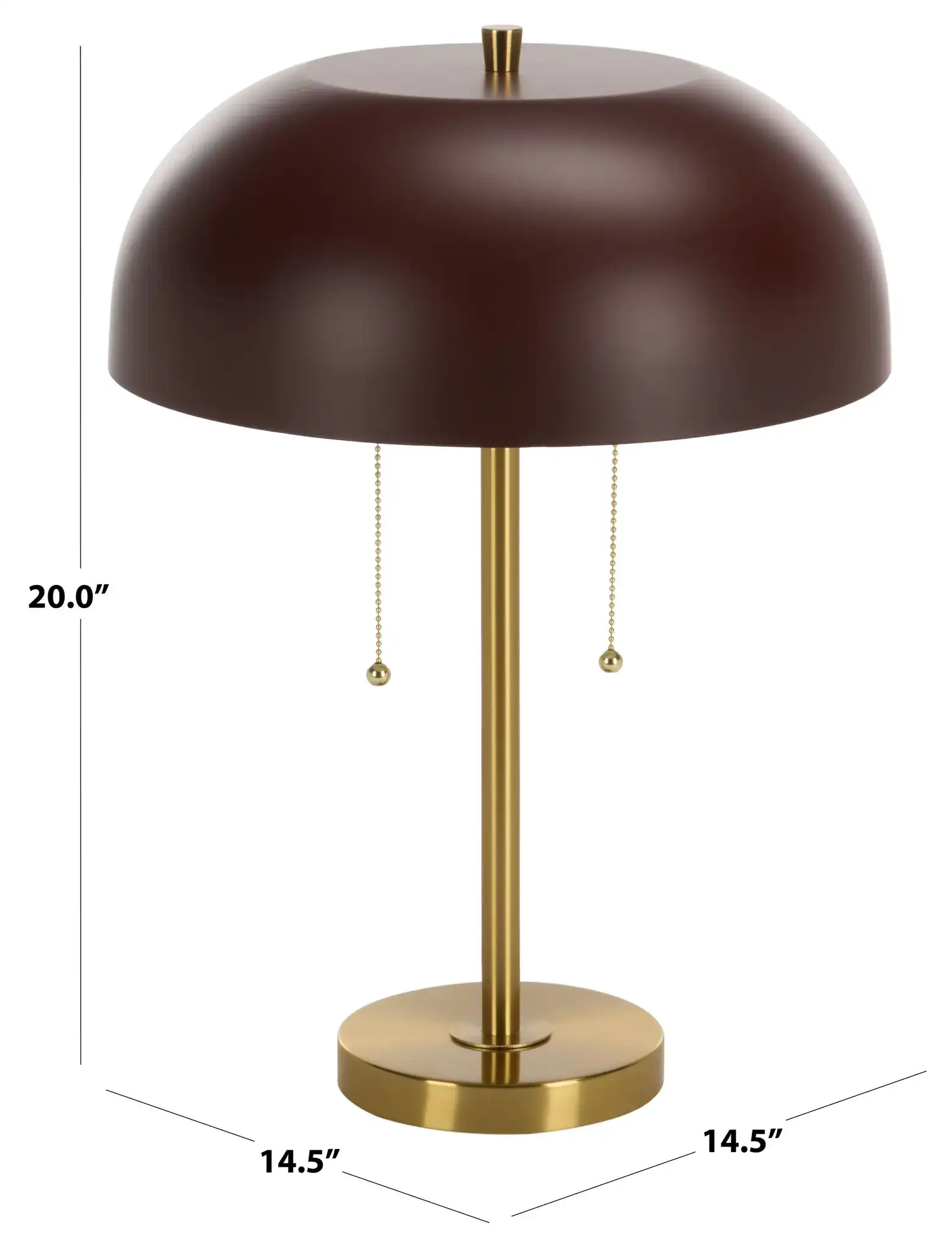 Ebrill Iron Table Lamp in Brass Gold / Red, detail view