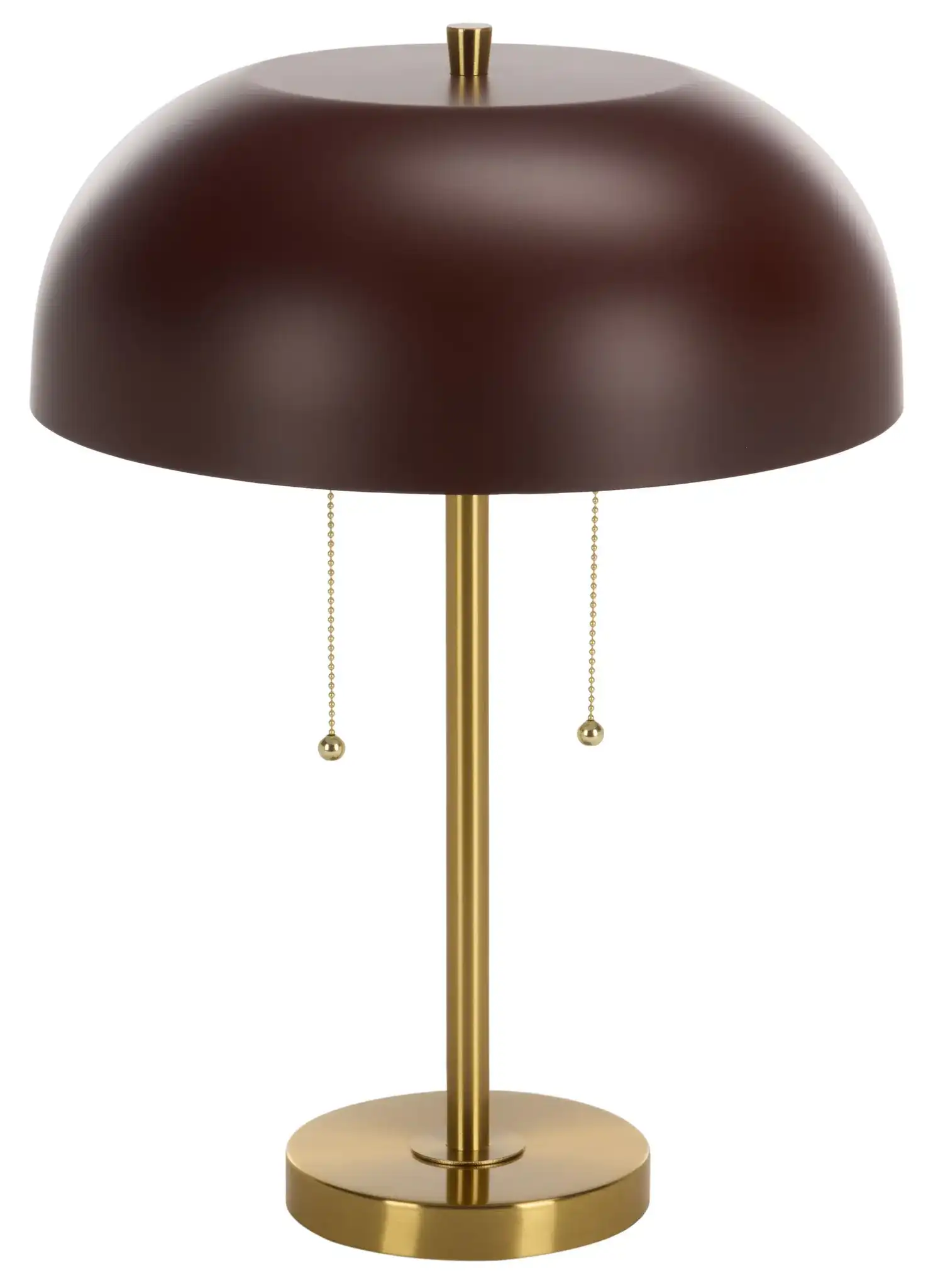 Ebrill Iron Table Lamp in Brass Gold / Red, detail view