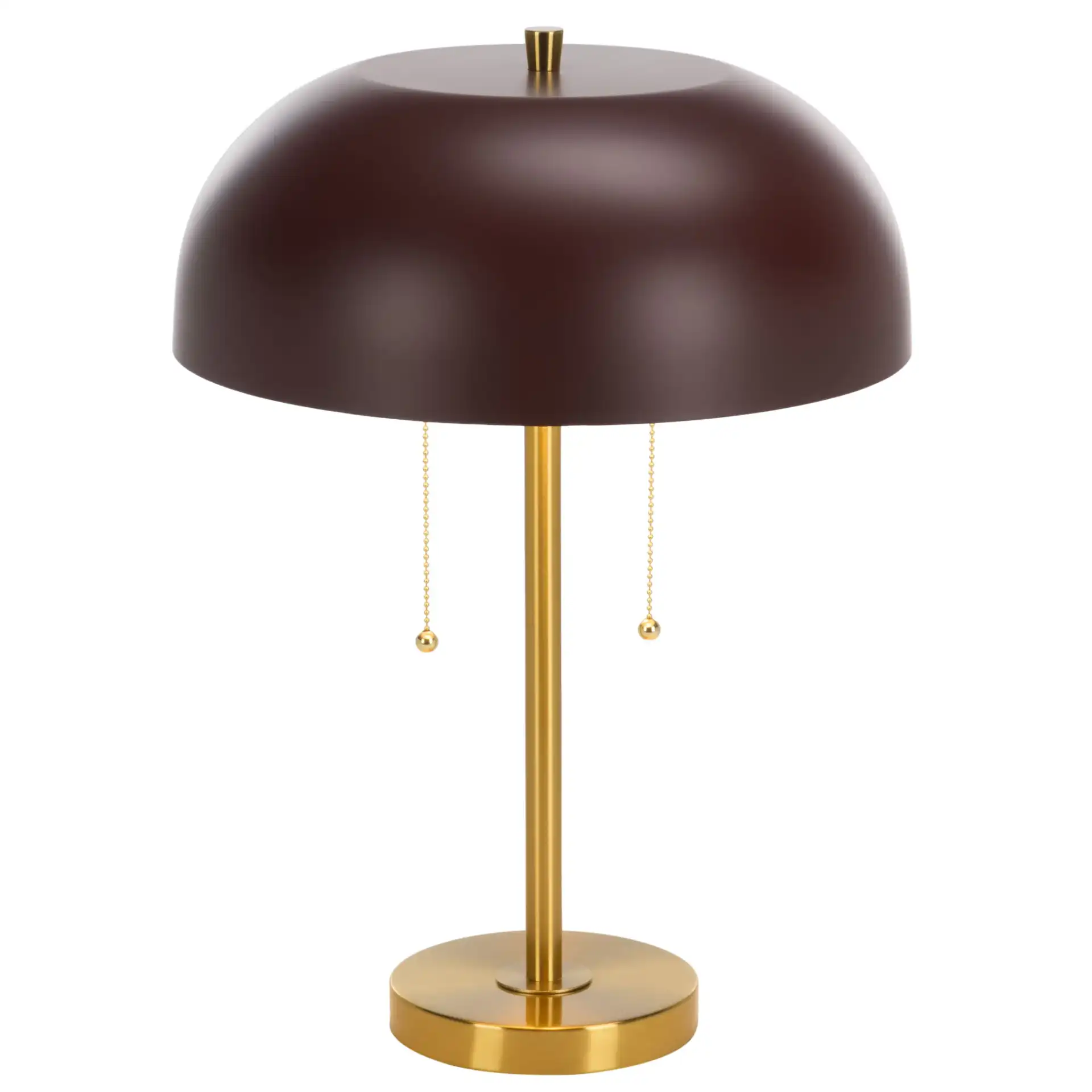 Ebrill Iron Table Lamp in Brass Gold / Red