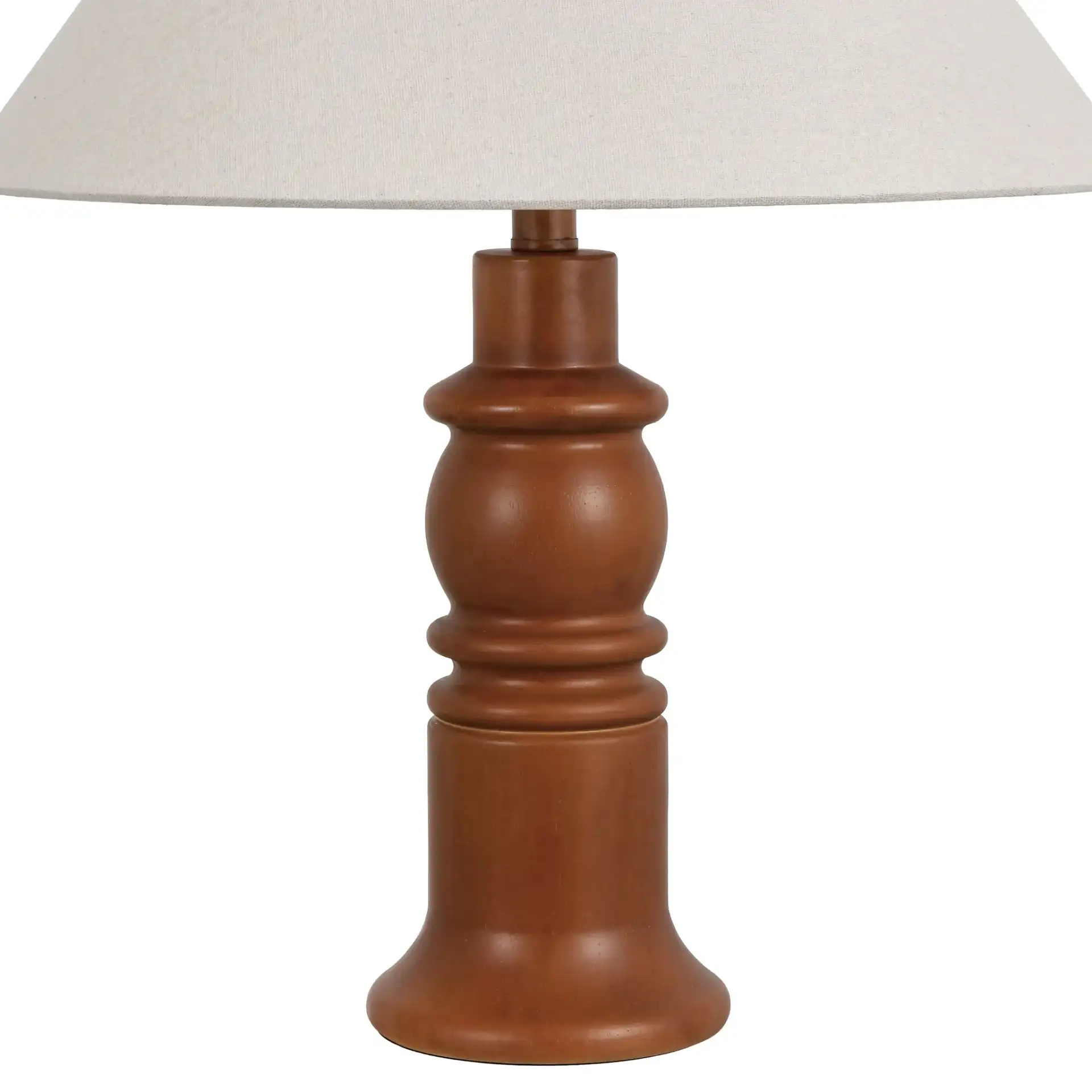 Zavida Resin Table Lamp in Dark Brown / Oatmeal in a styled room