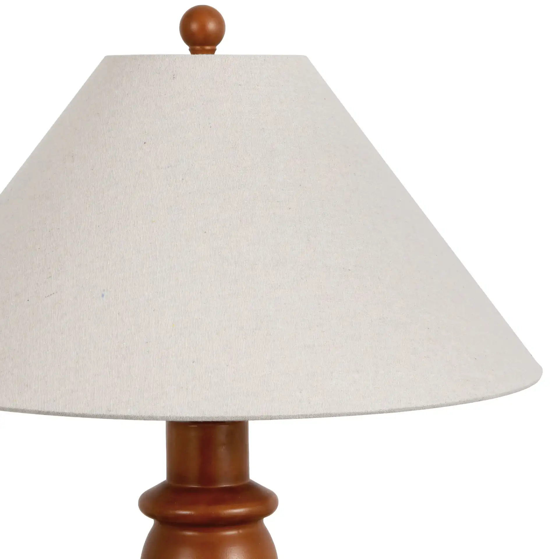 Zavida Resin Table Lamp in Dark Brown / Oatmeal in a styled room