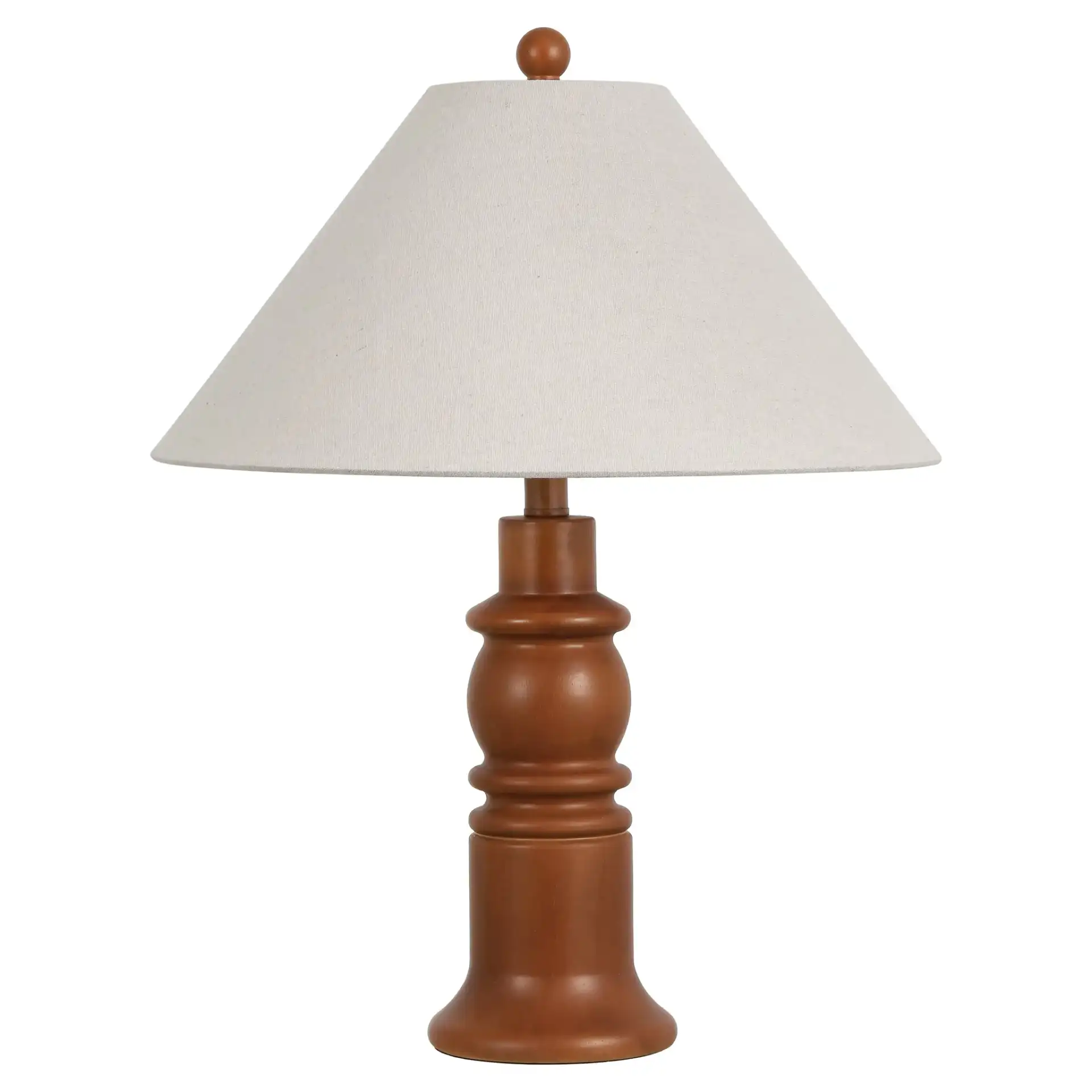 Zavida Resin Table Lamp in Dark Brown / Oatmeal, detail view