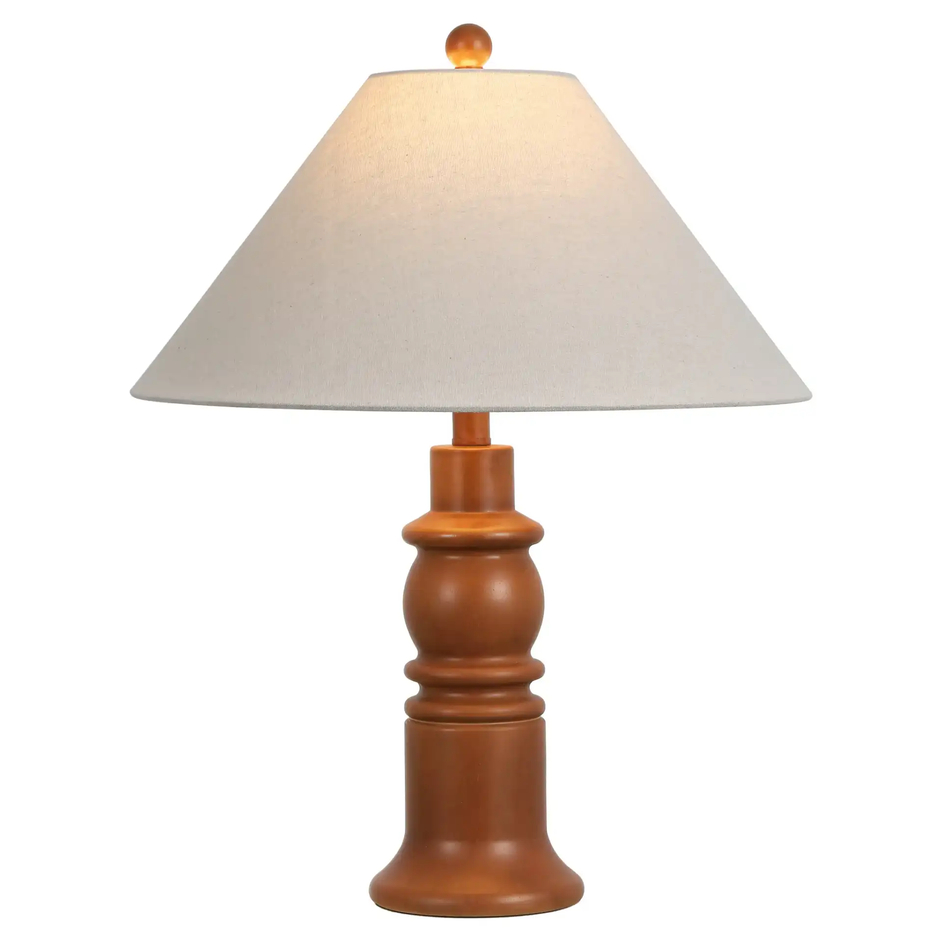 Zavida Resin Table Lamp in Dark Brown / Oatmeal