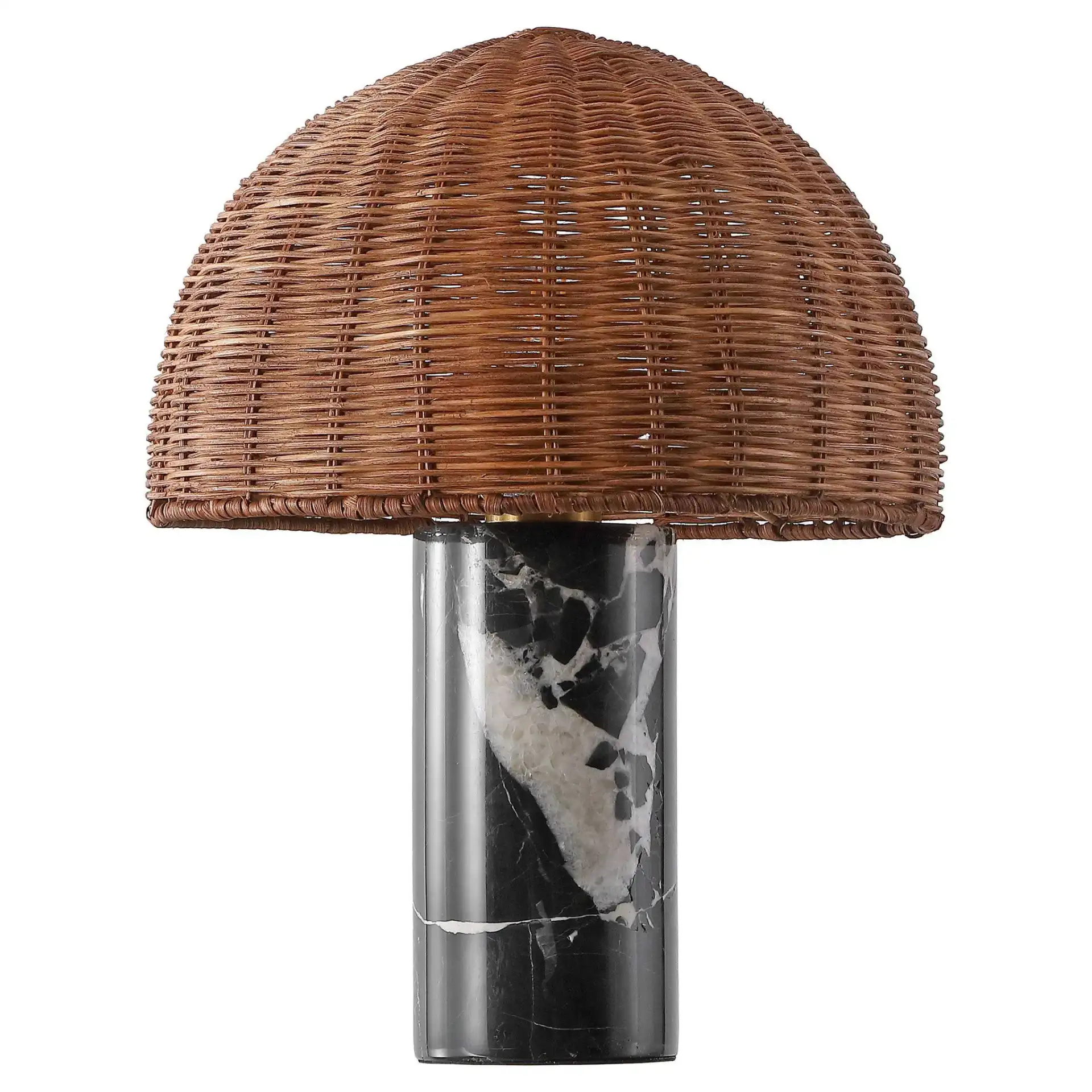 Darlita Marble Table Lamp in Black / White / Natural, detail view