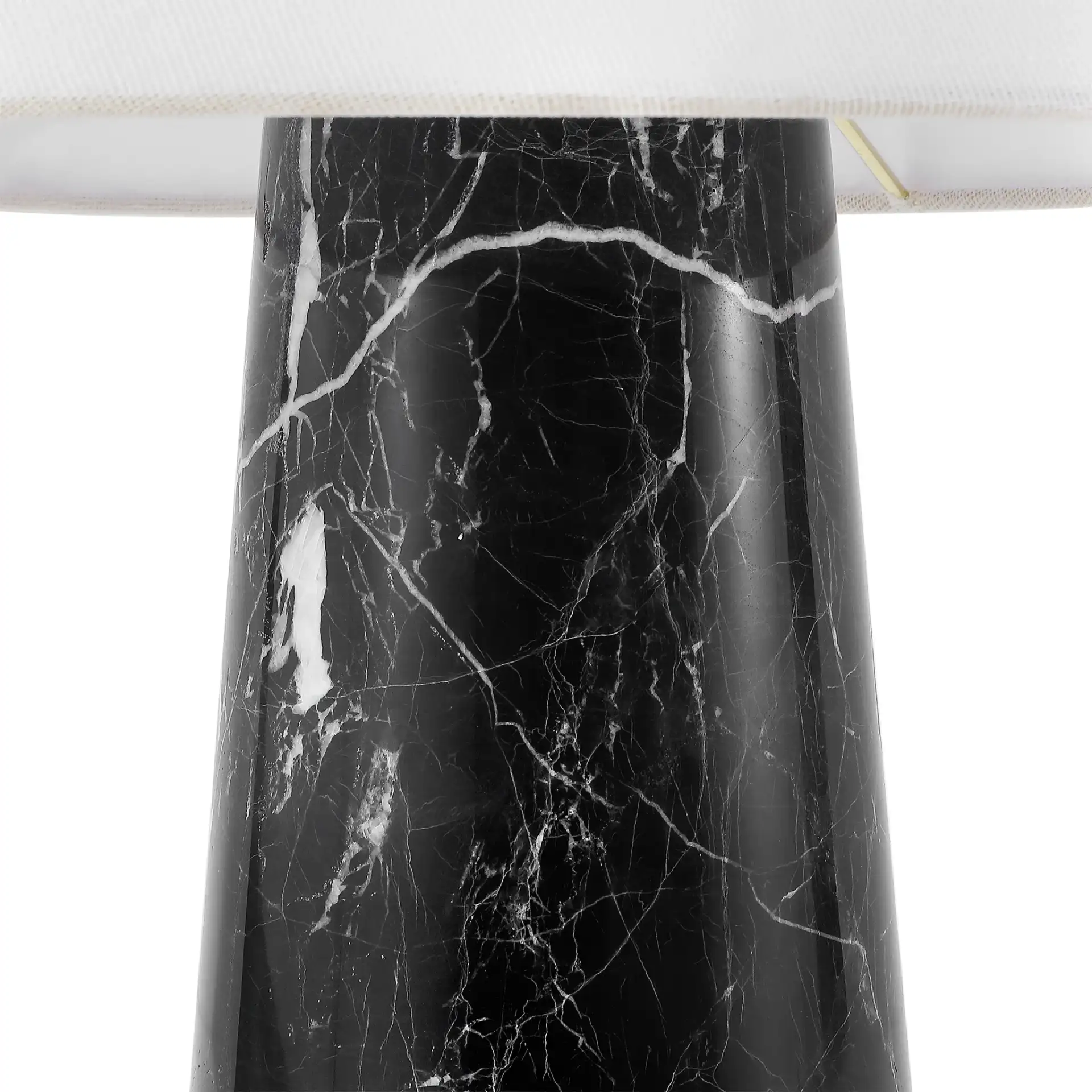 Ivyrae Marble Table Lamp in Brass Gold / Black / White in a styled room