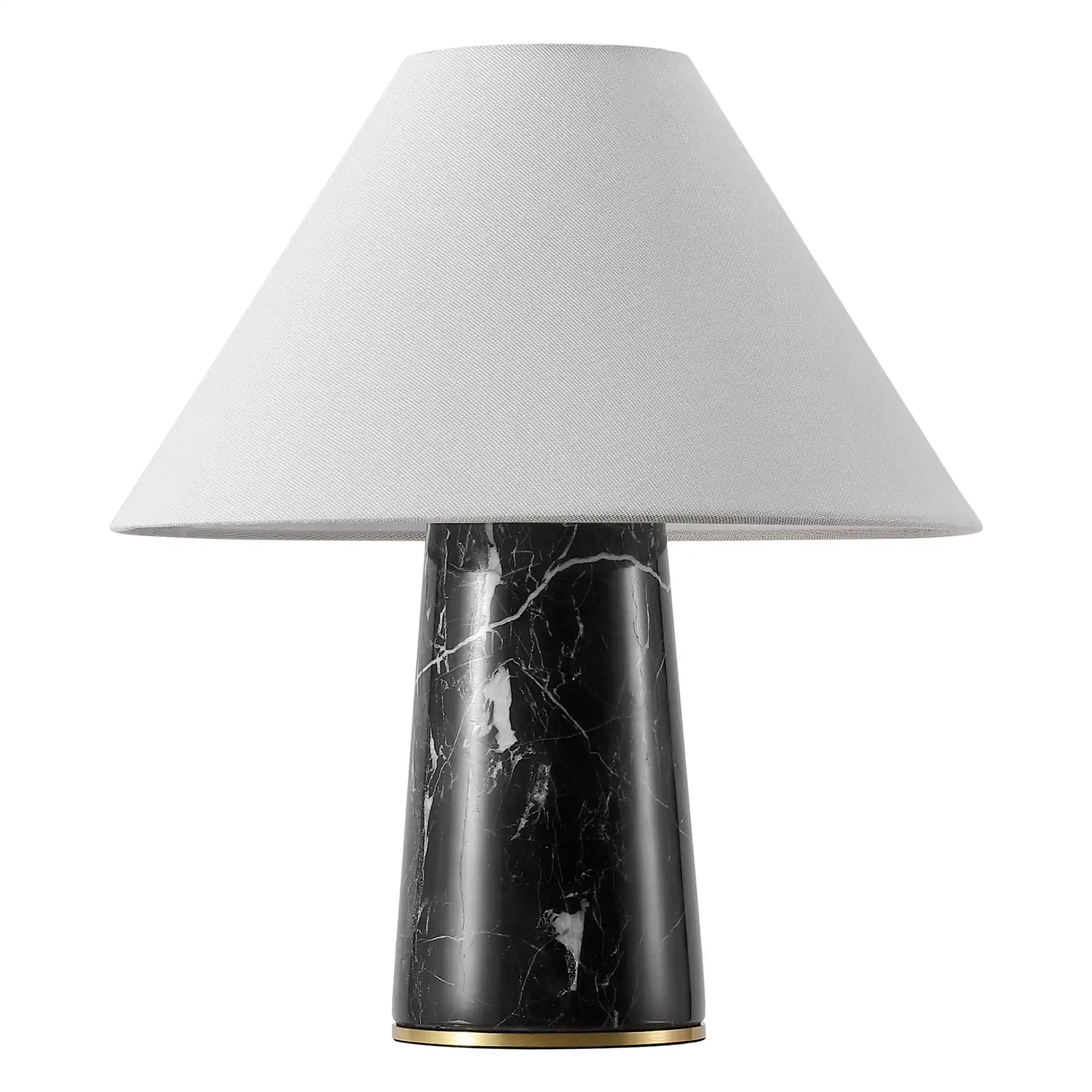 Ivyrae Marble Table Lamp in Brass Gold / Black / White, detail view