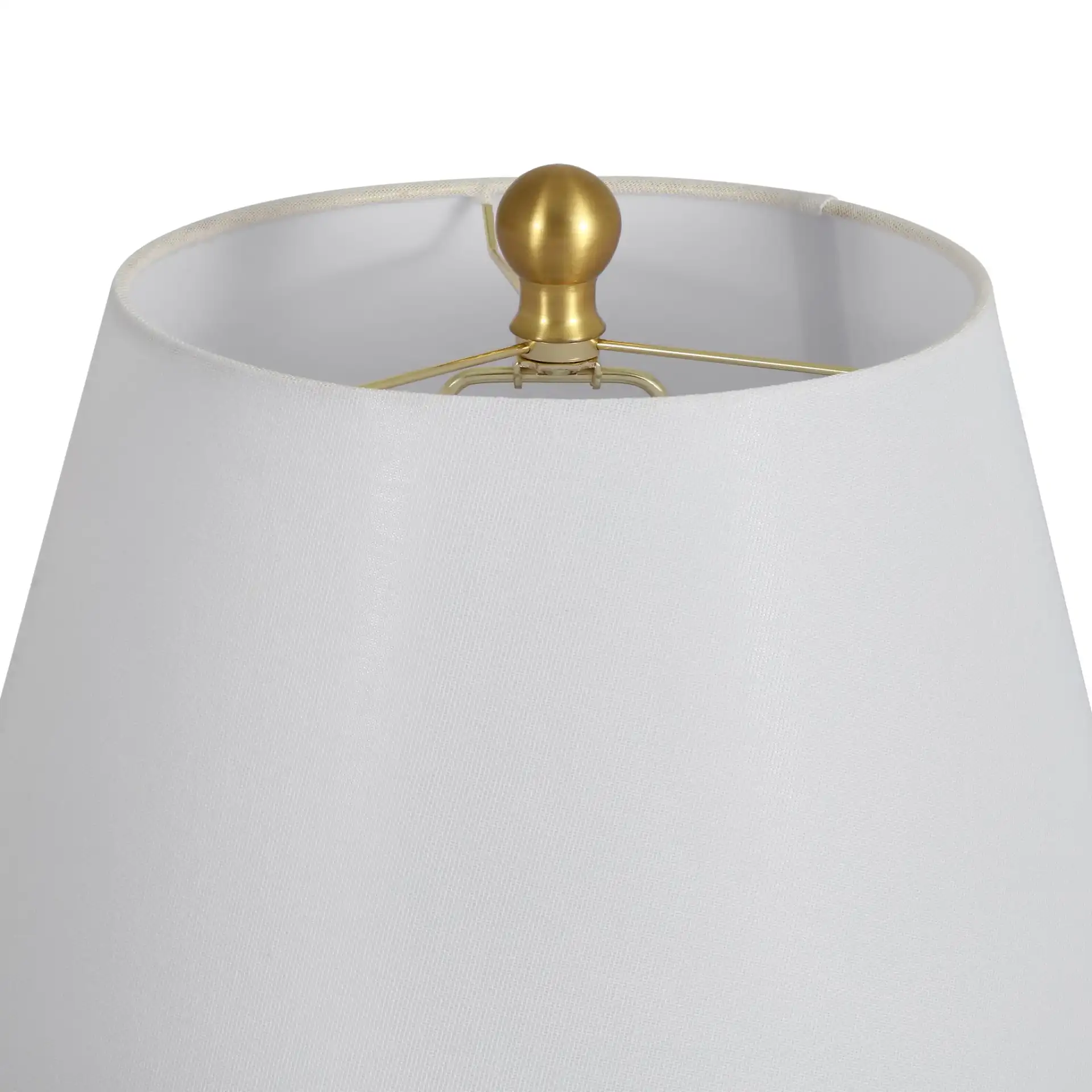 Waneta Ceramic Table Lamp in Light Blue / White in a styled room
