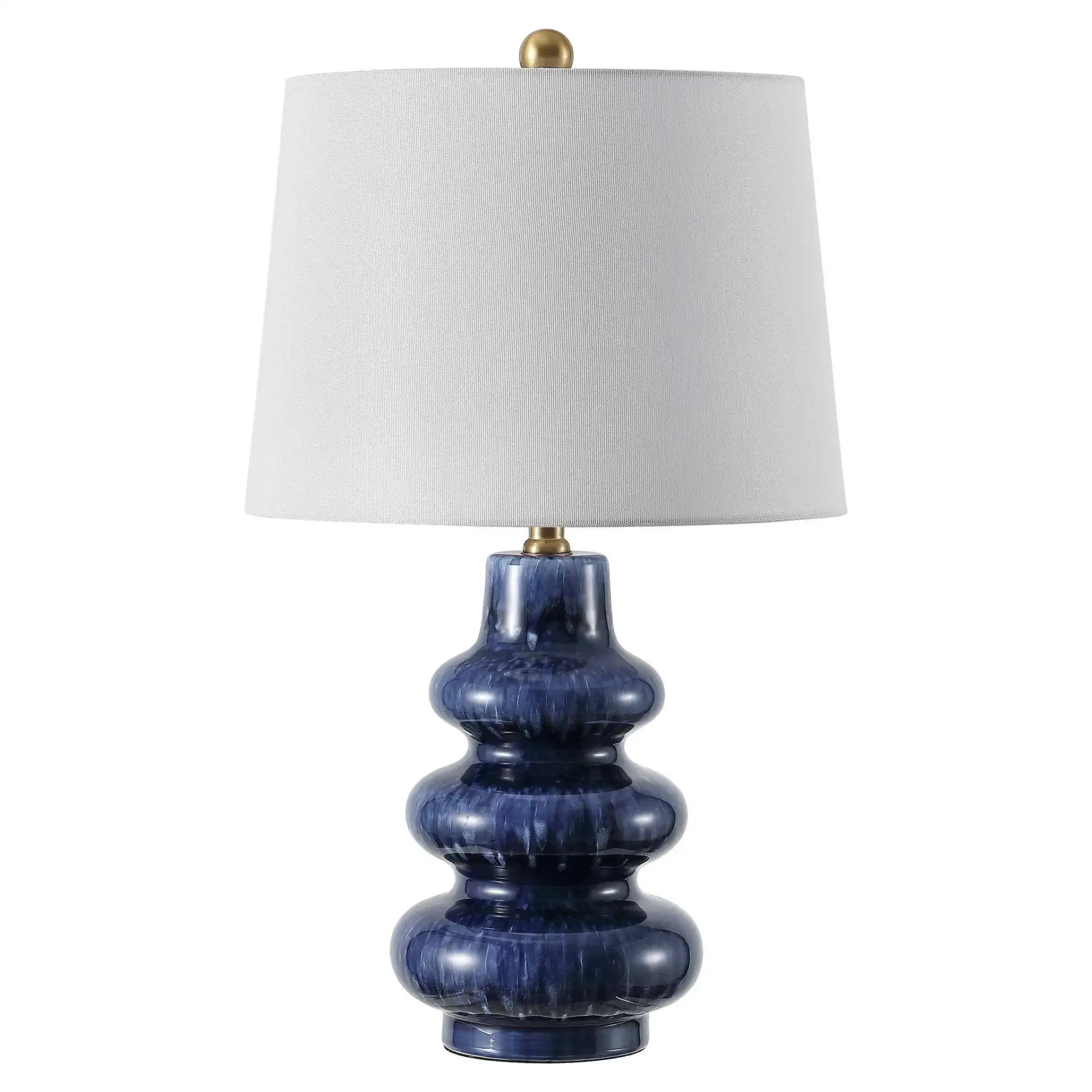 Kaja Ceramic Table Lamp in Dark Blue / White, detail view
