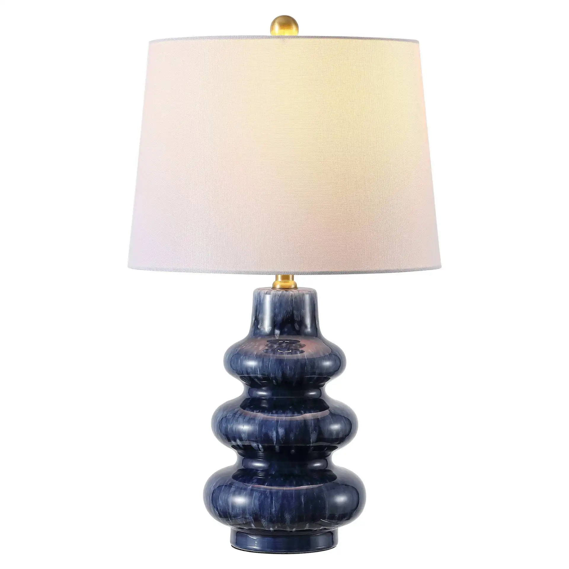 Kaja Ceramic Table Lamp in Dark Blue / White