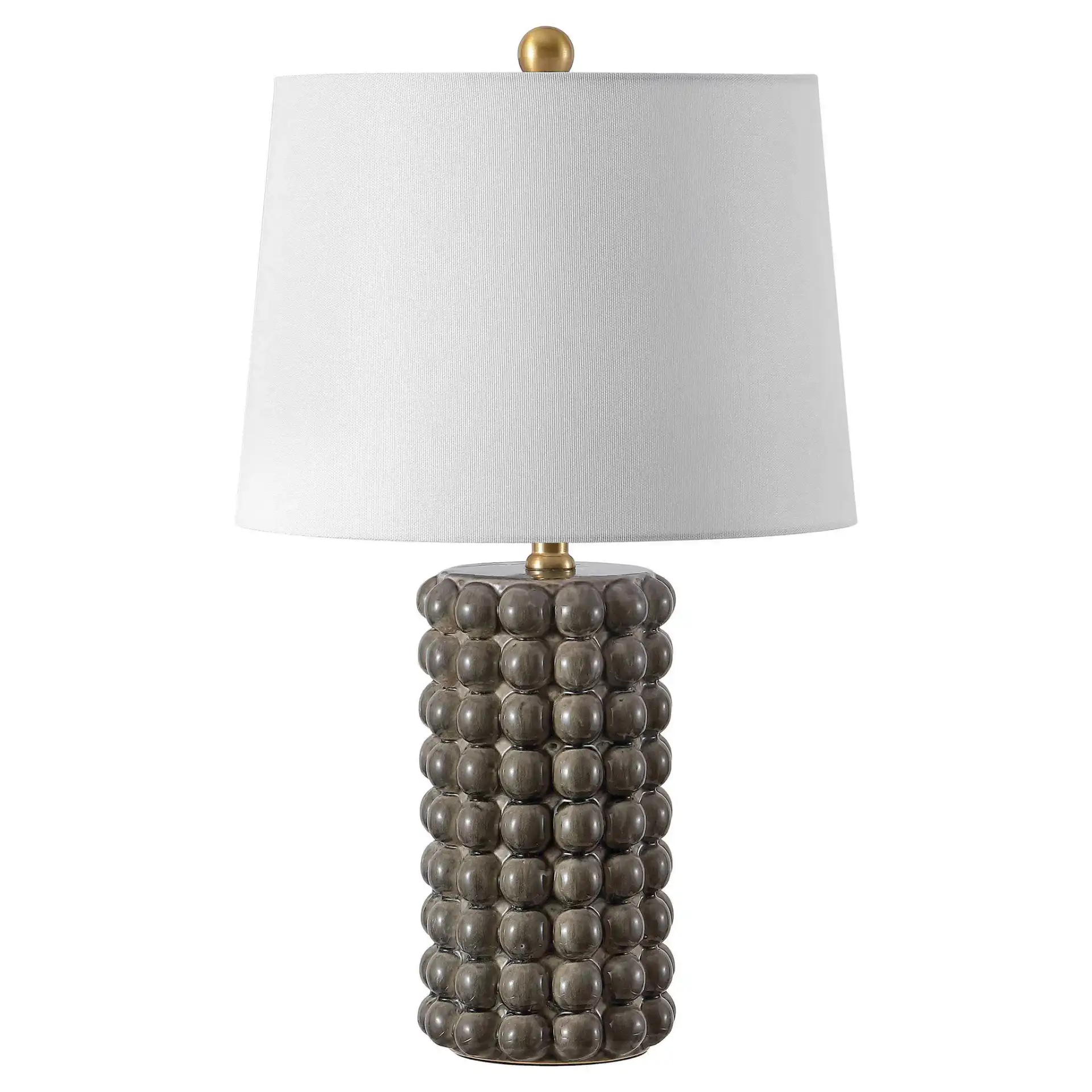 Dabrah Ceramic Table Lamp in Gray / White, detail view