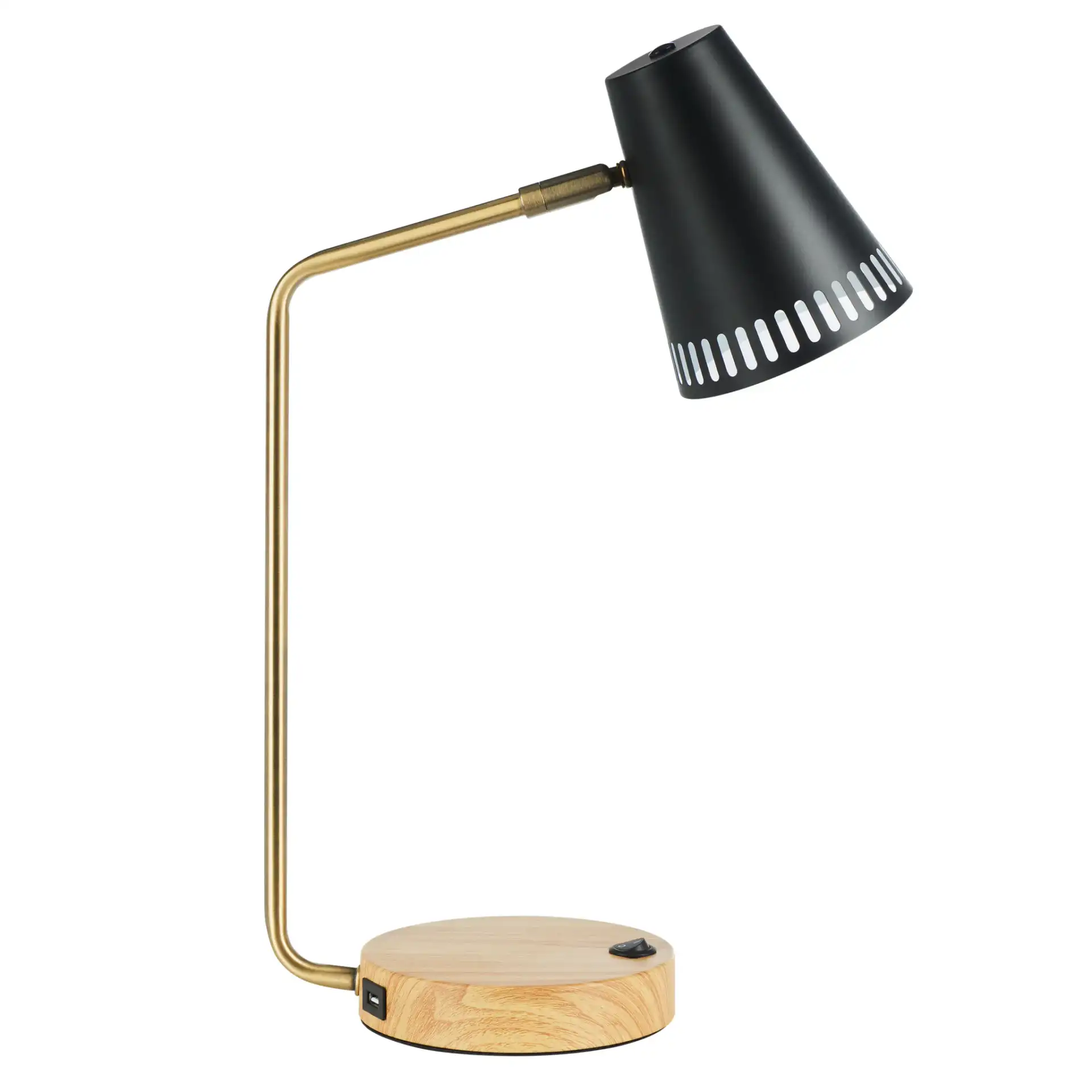 Veda Task Lamp in Gold / White, detail view