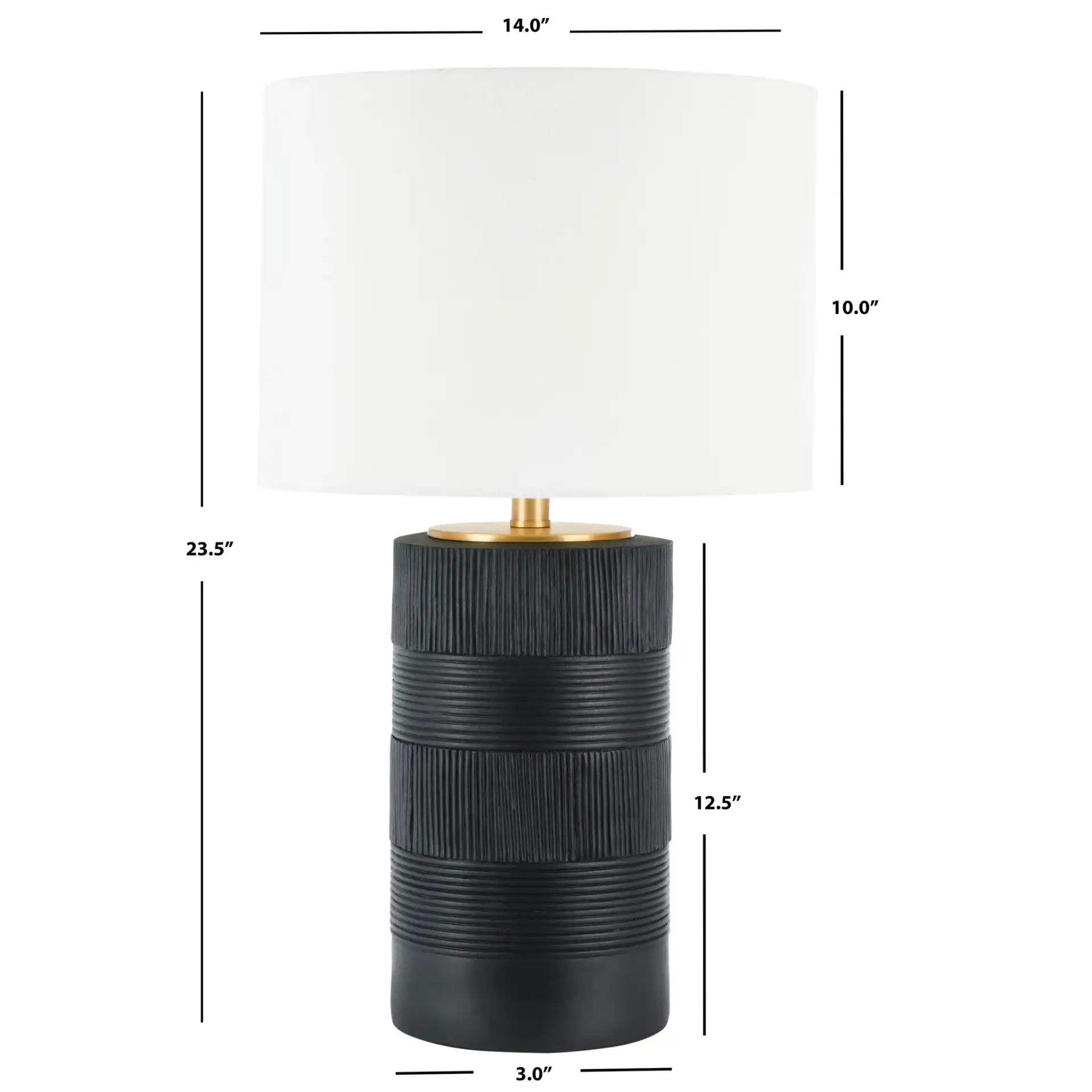Weller Table Lamp in White, detail view