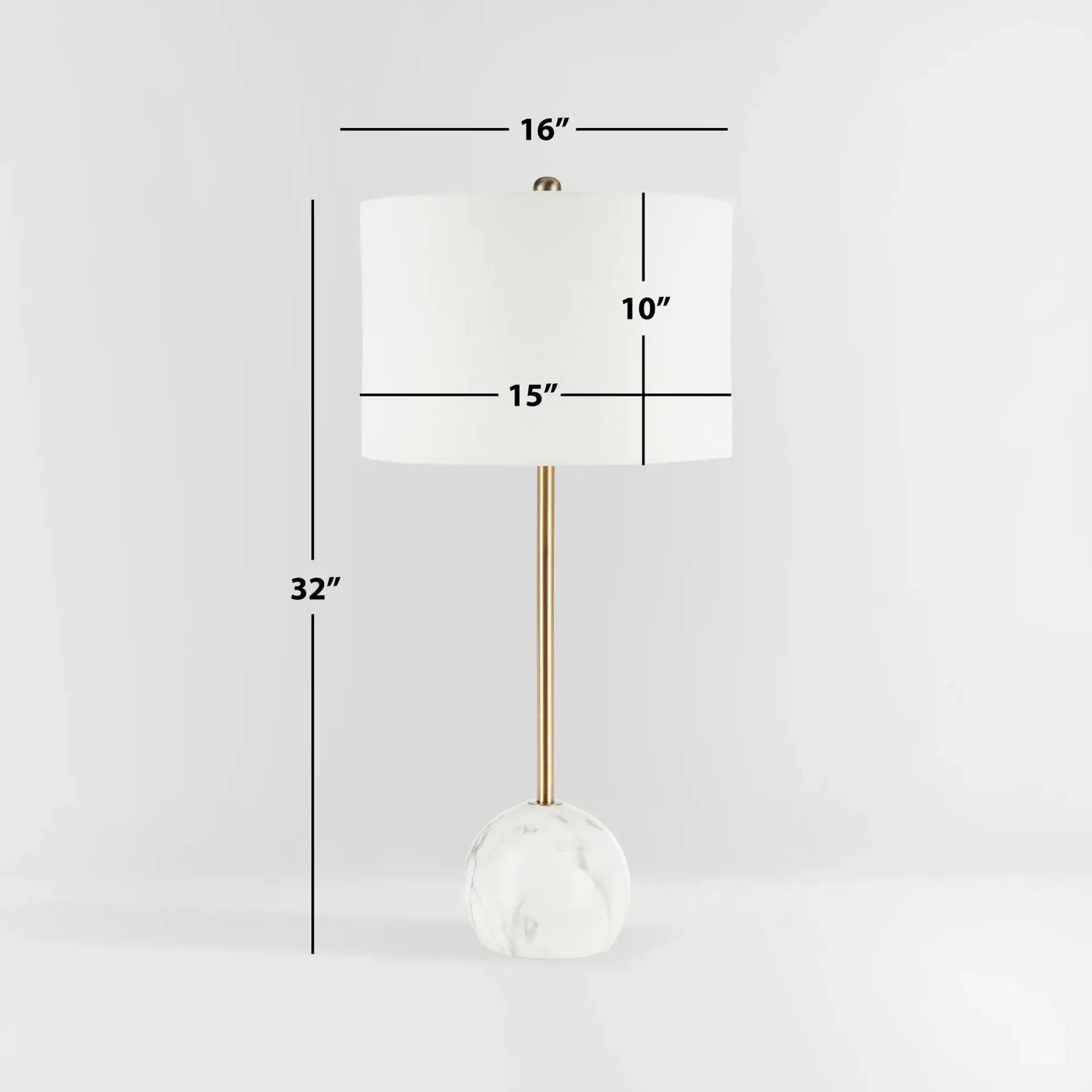 Kyrene Table Lamp in White, detail view