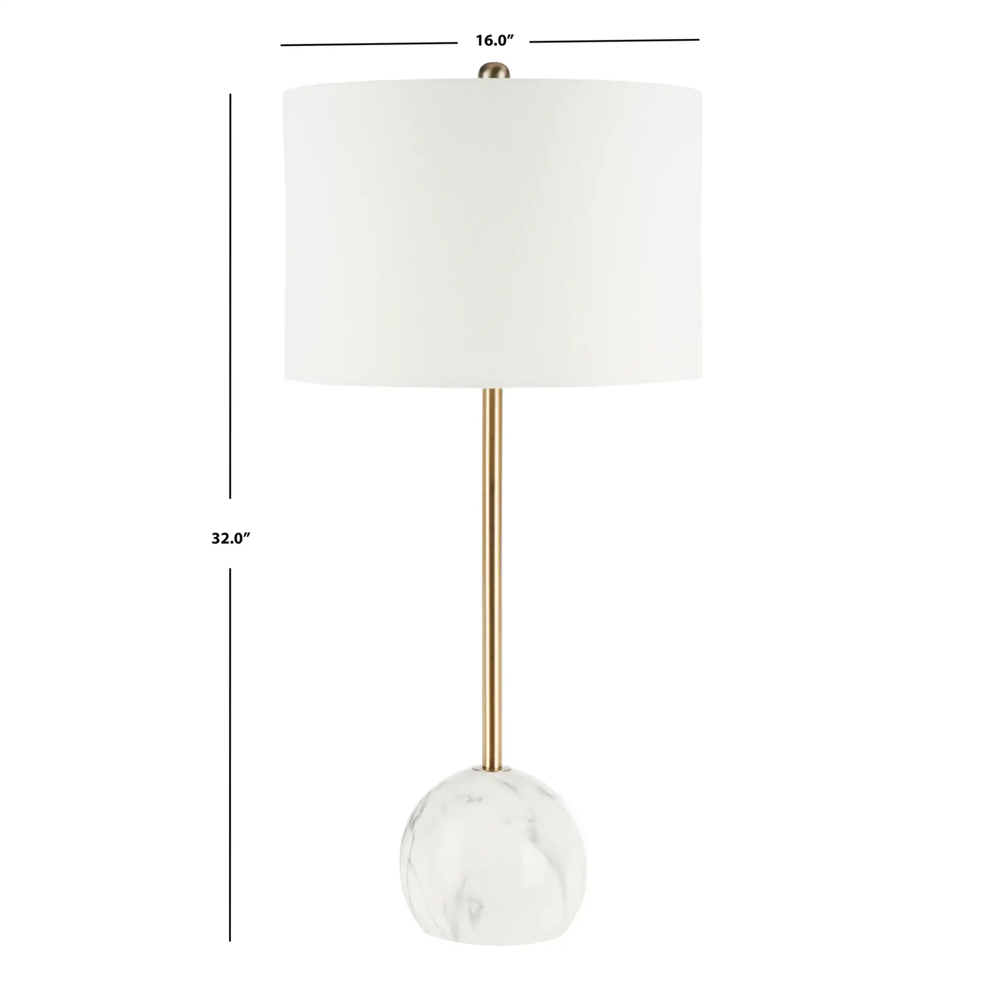Kyrene Table Lamp in White, detail view