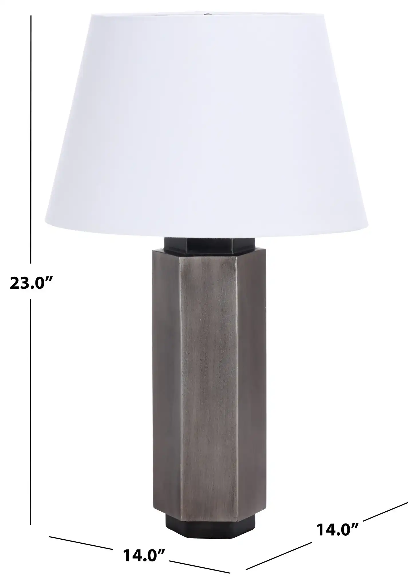 Emlyn Table Lamp in Antique Silver, detail view