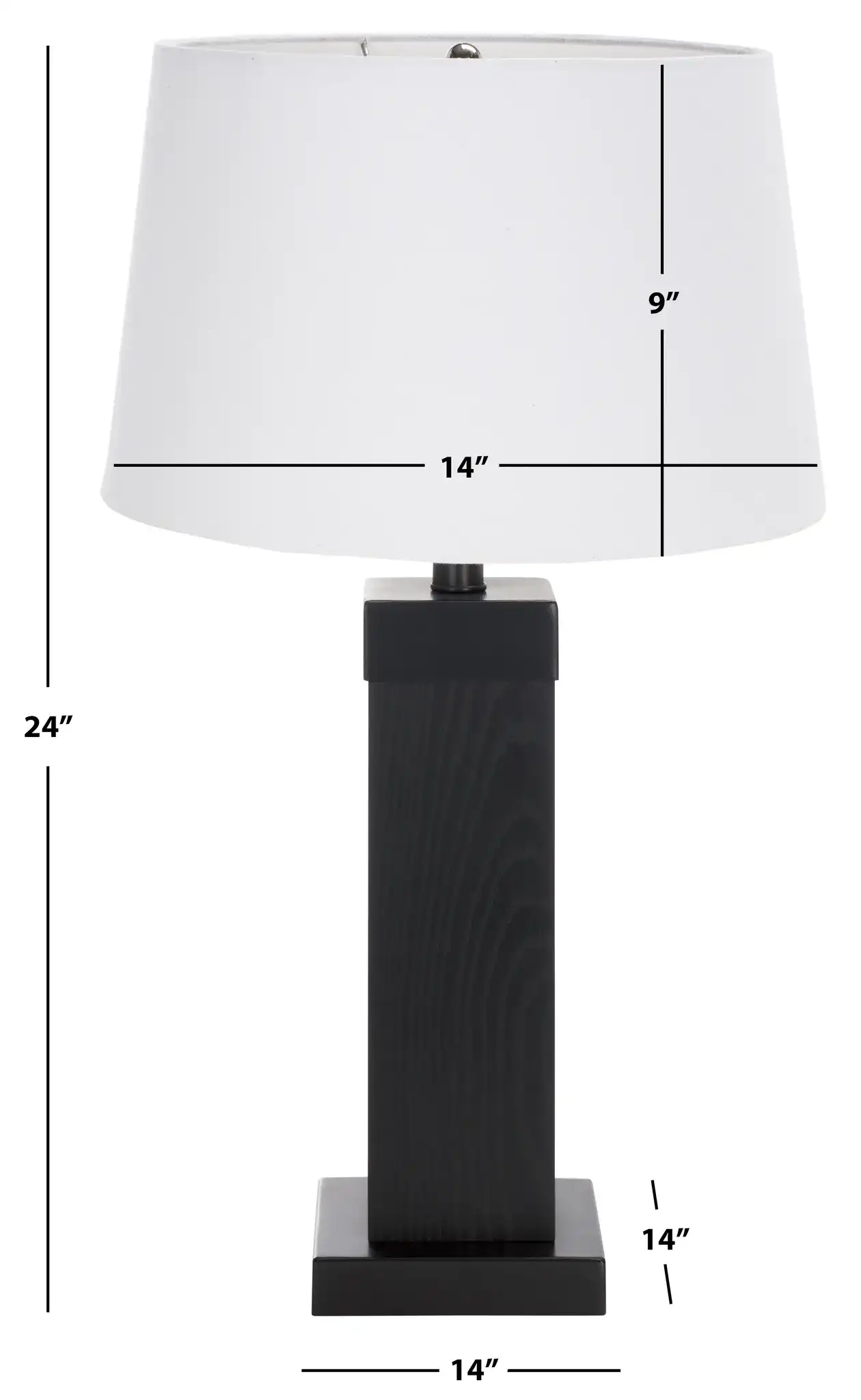 Reine Table Lamp in Black, detail view