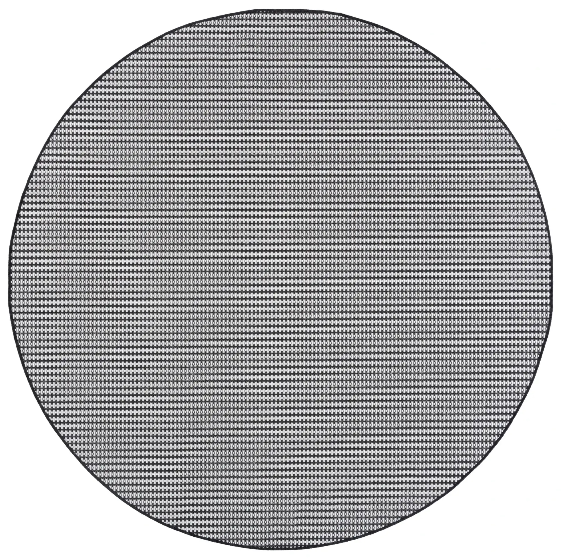 Terrace Basketweave Outdoor Rug in Black / White