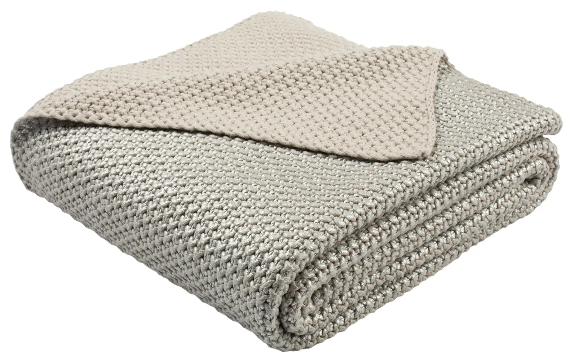 Tickled Grey Knit Throw in Palewisper