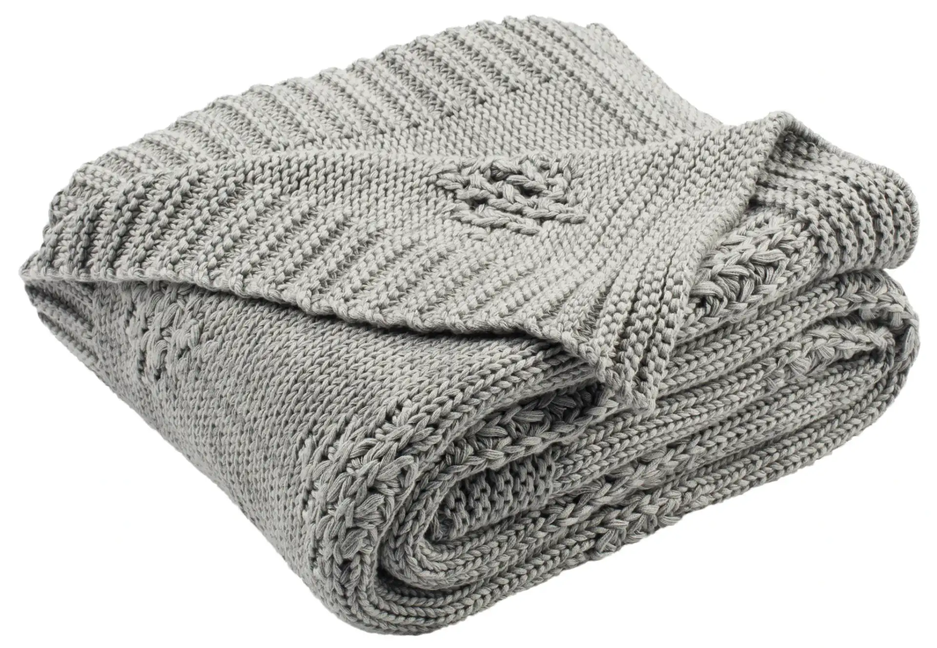 Cozy Knit Throw in Gray