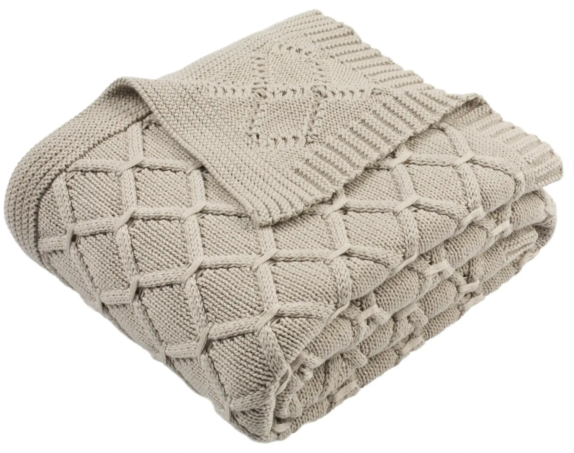 Petal Knit Throw in Palewisper