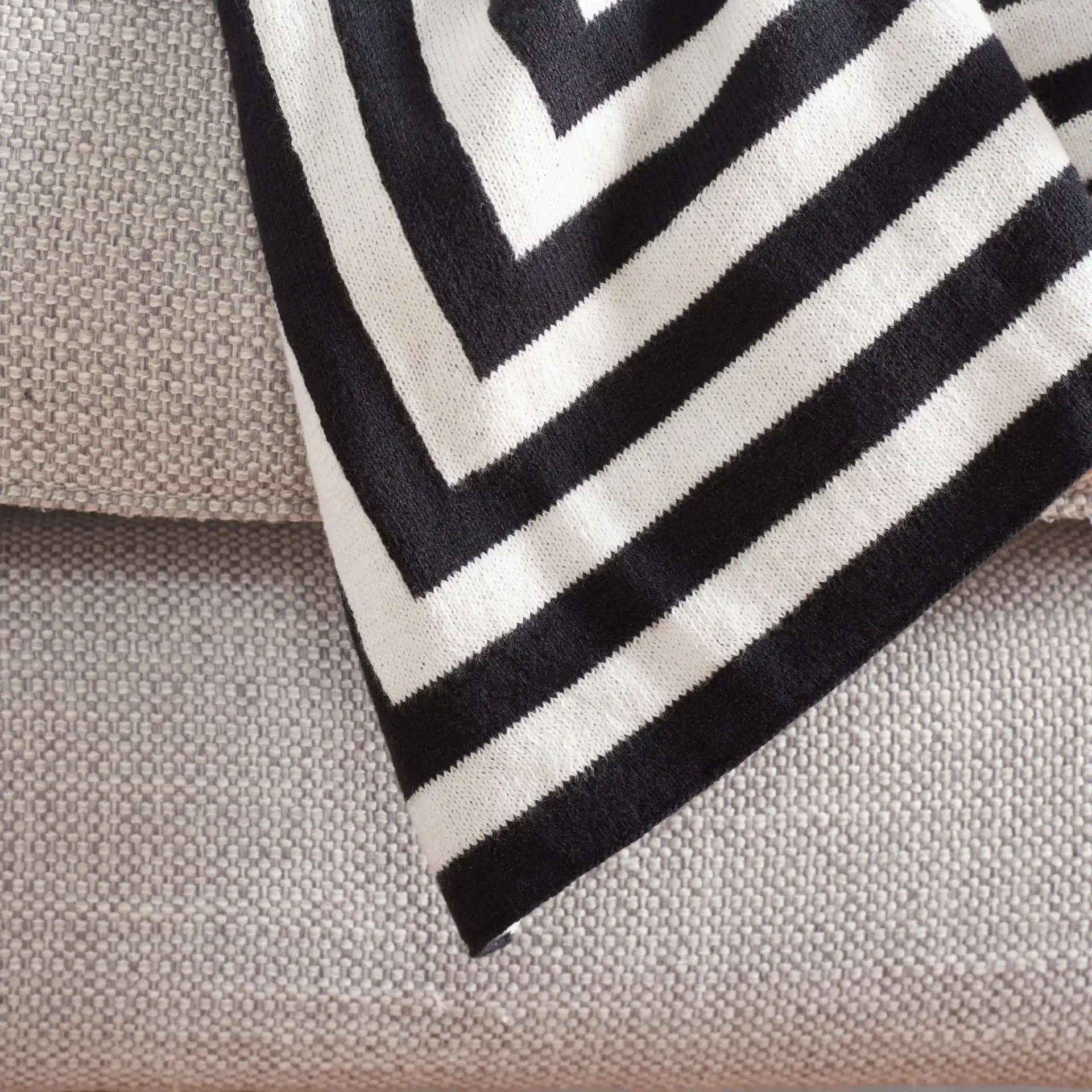 Ziggy Throw in Black / Ivory in a styled room