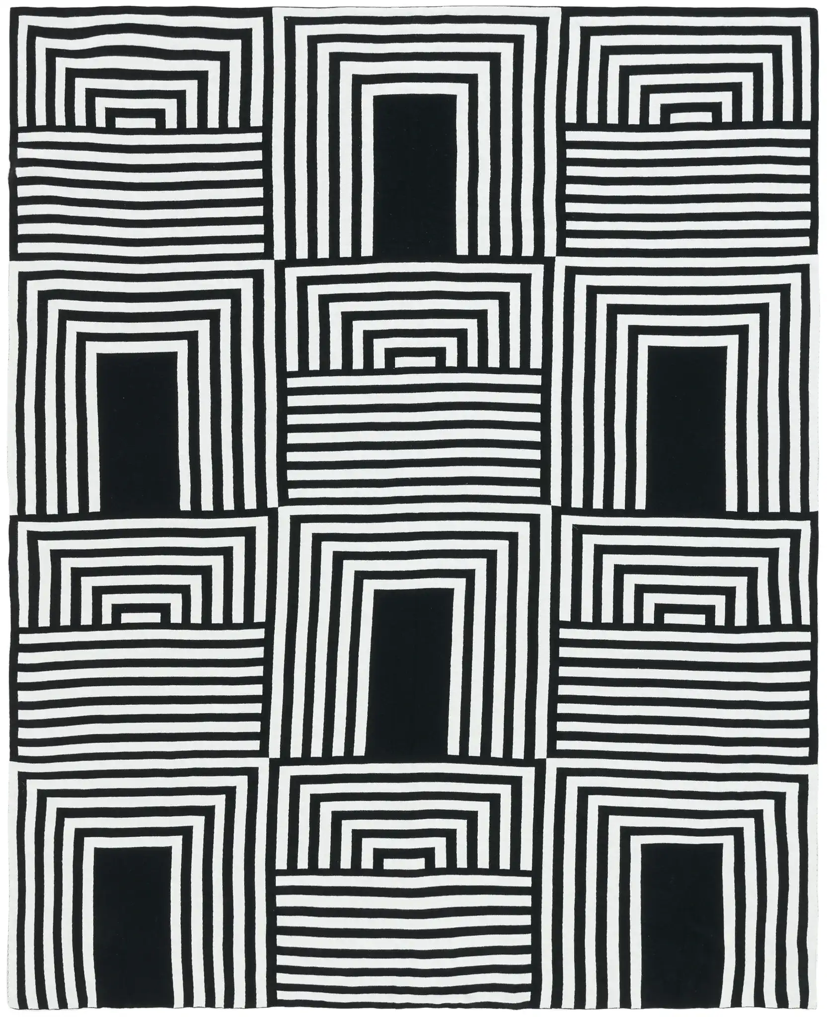 Ziggy Throw in Black / Ivory, detail view