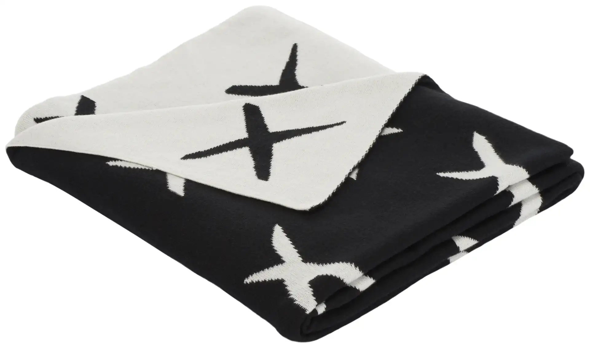 Alto Throw in Black / Ivory, detail view