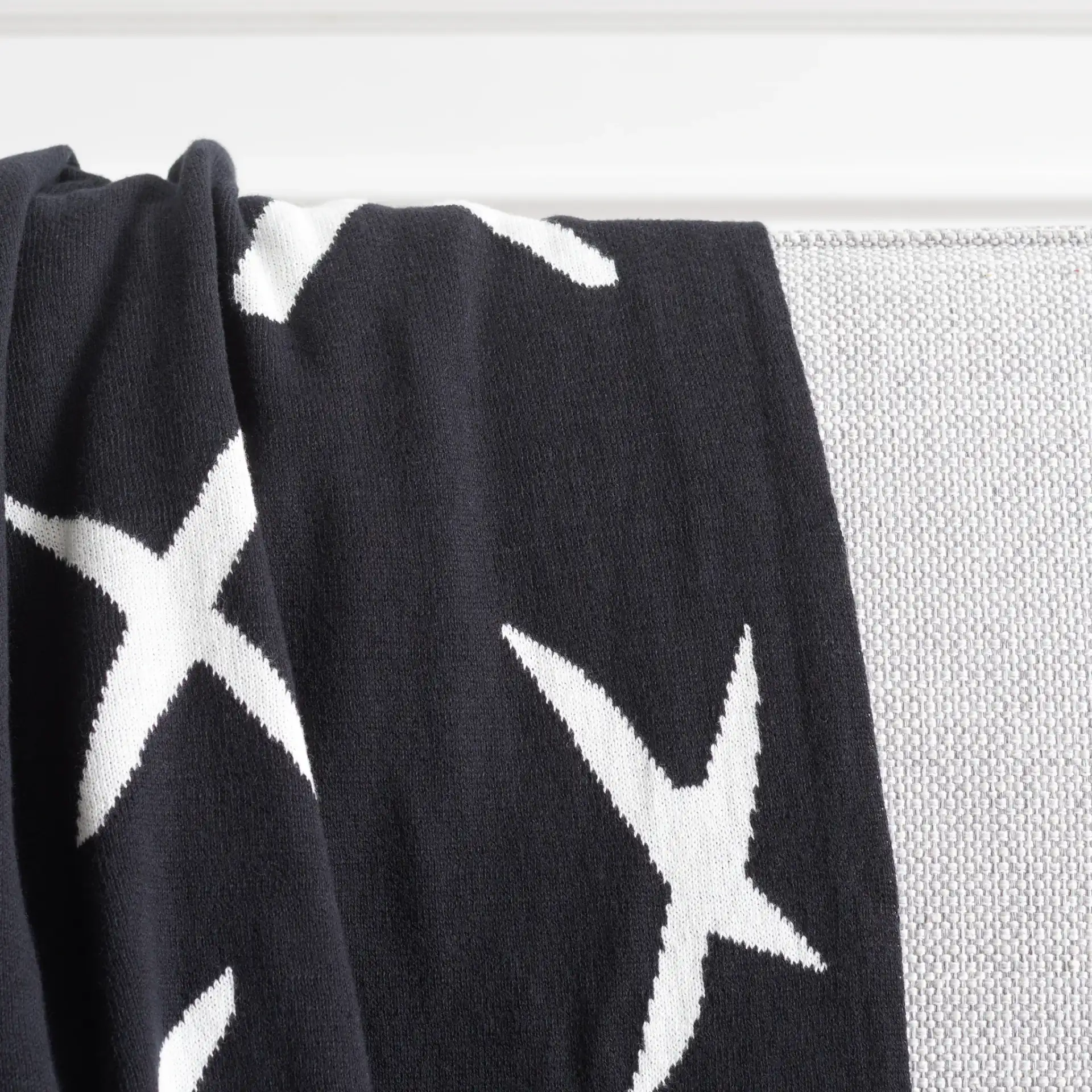 Alto Throw in Black / Ivory in a styled room